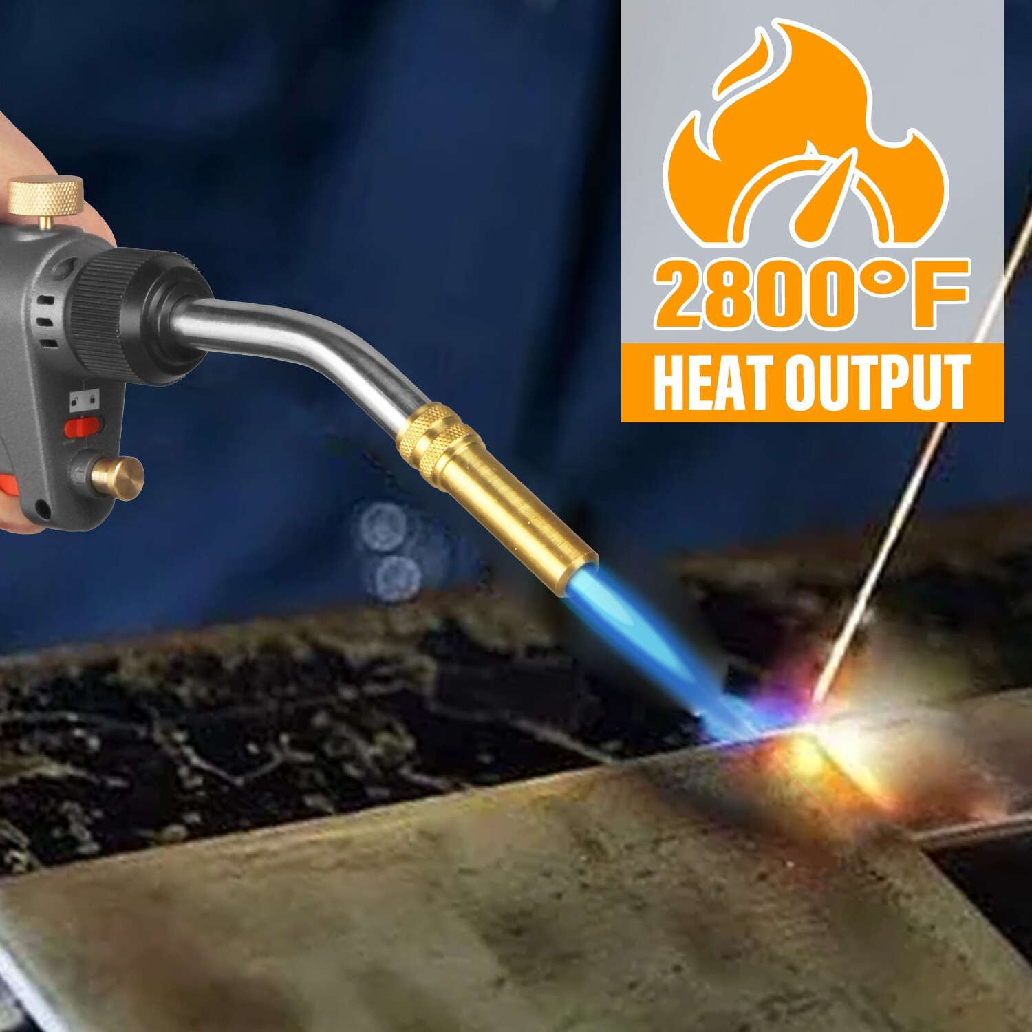 DOMINOX Propane Torch Head, High Intensity Torch Head Trigger Start Gas Tor