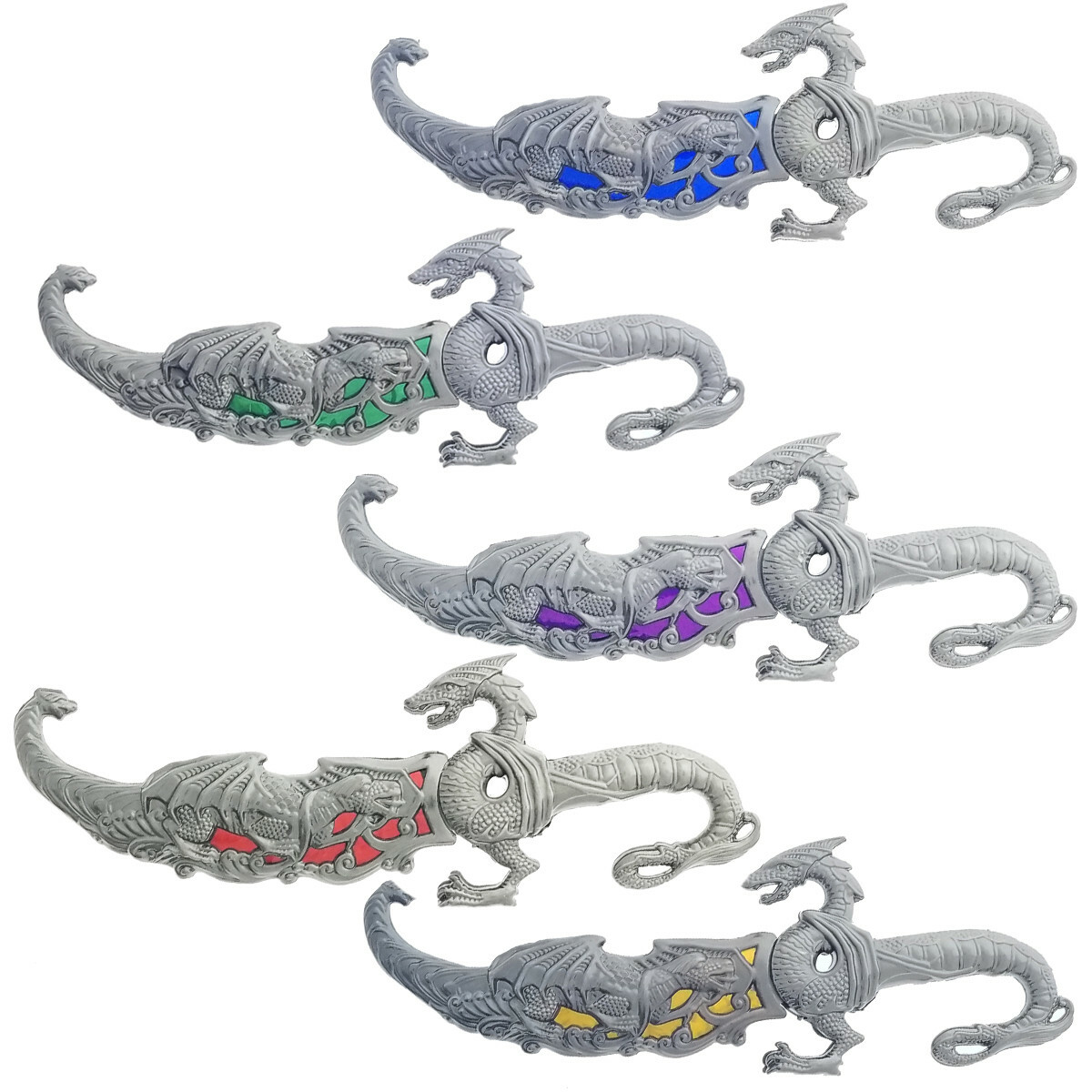 10" Fantasy Dragon Dagger Fixed Blade Metal Handle and Sheath Variety of Colors