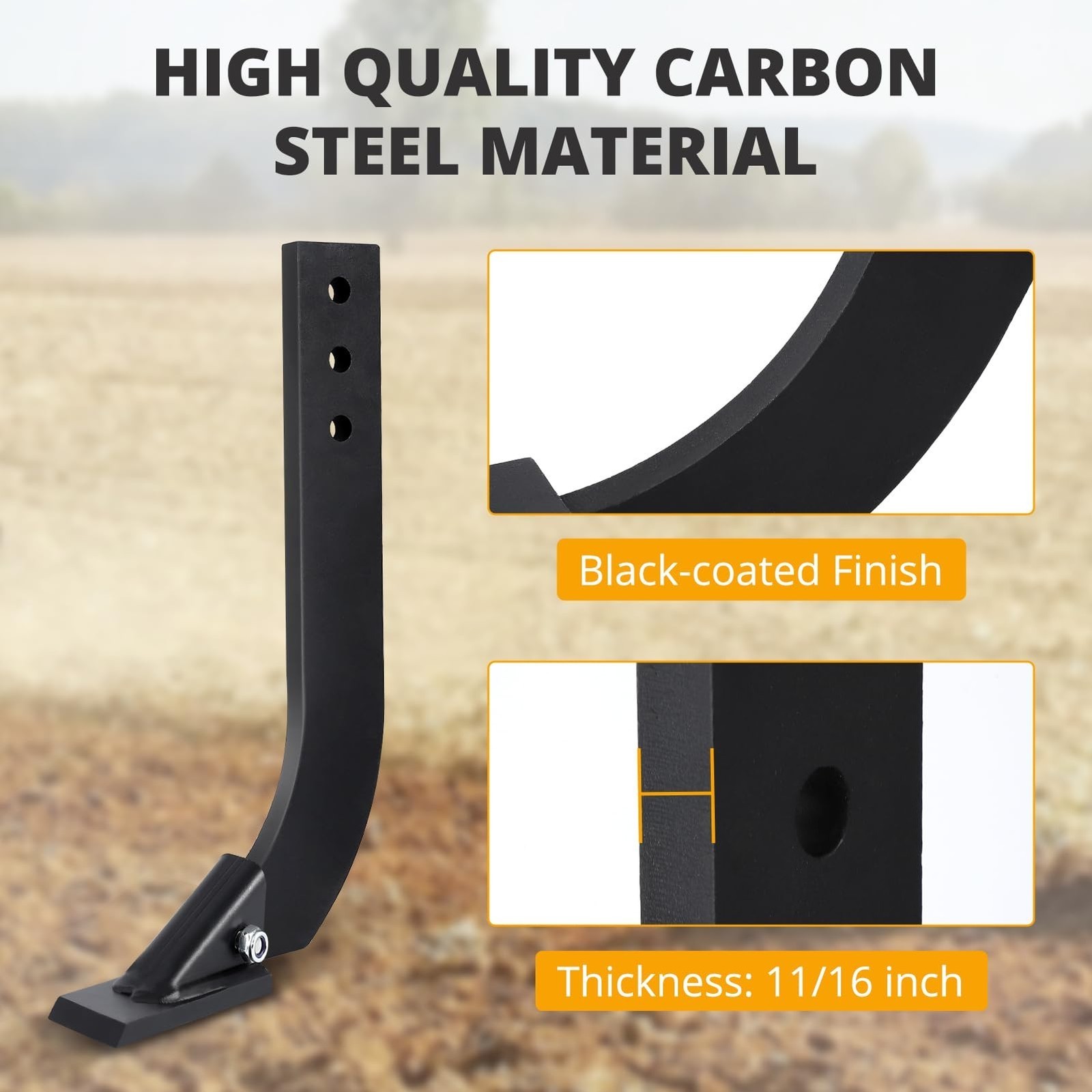 5 Pack 16'' Box Blade Shank Scarifier Shanks Teeth 3 Holes Box Scraper Shank