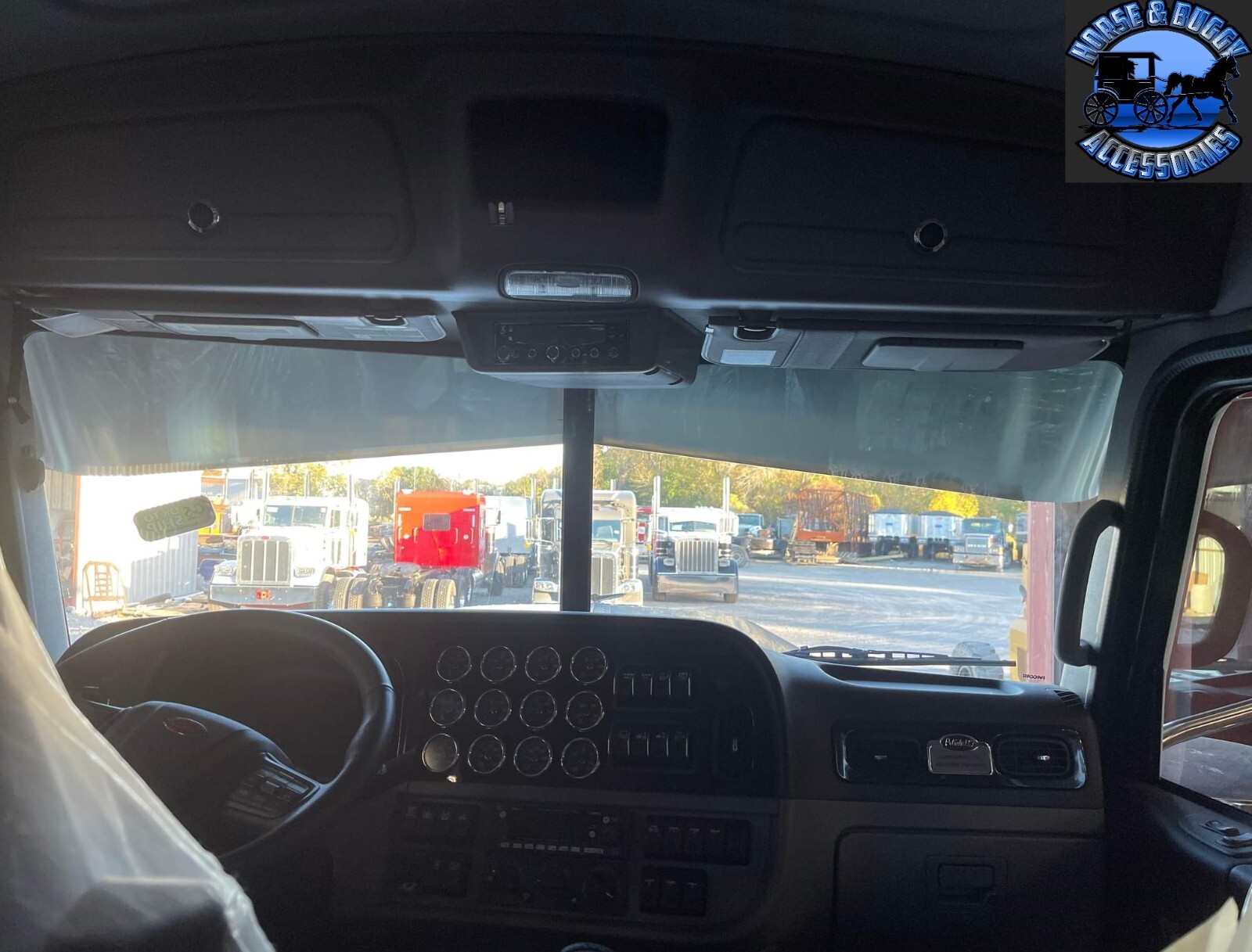 Rollin low Peterbilt 12" x 8" reverse bowtie visor 14 gauge 304 s.s. 379 389