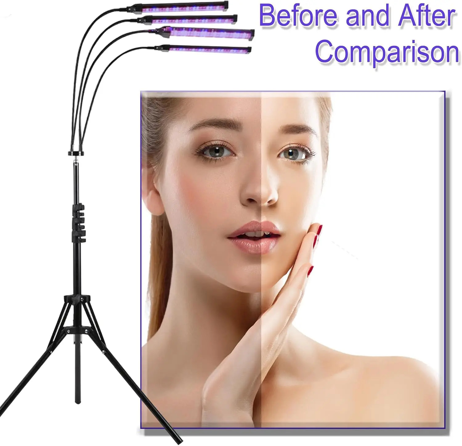 360° UV Tanning Lamp Blue Light Solarium Lamp Bronze Body Facial Tanning 432 LED