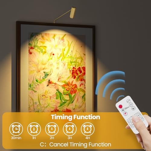 Zoomable Picture Light Spotlight,Plug in LED Picture Lights for 1 Pack Gold