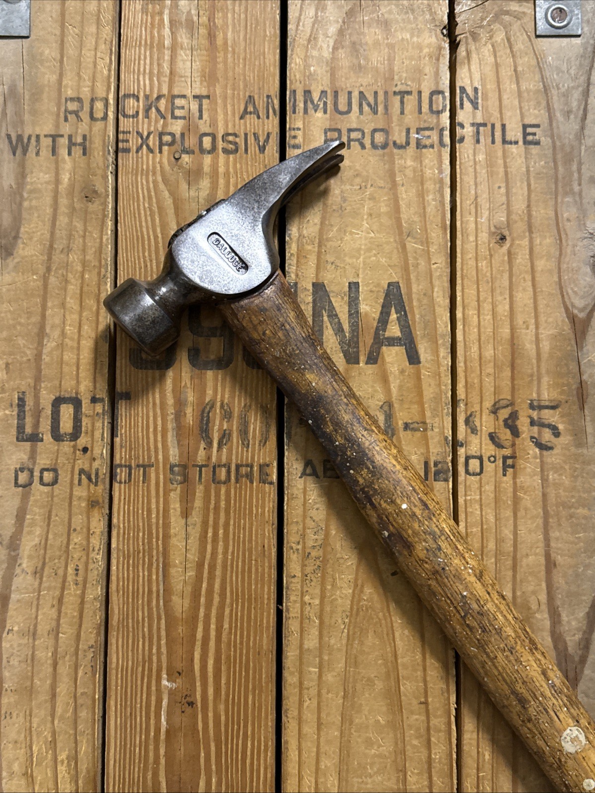 Rare Vtg Dalluge Straight Claw California Framing Hammer Original Handle 19 Oz