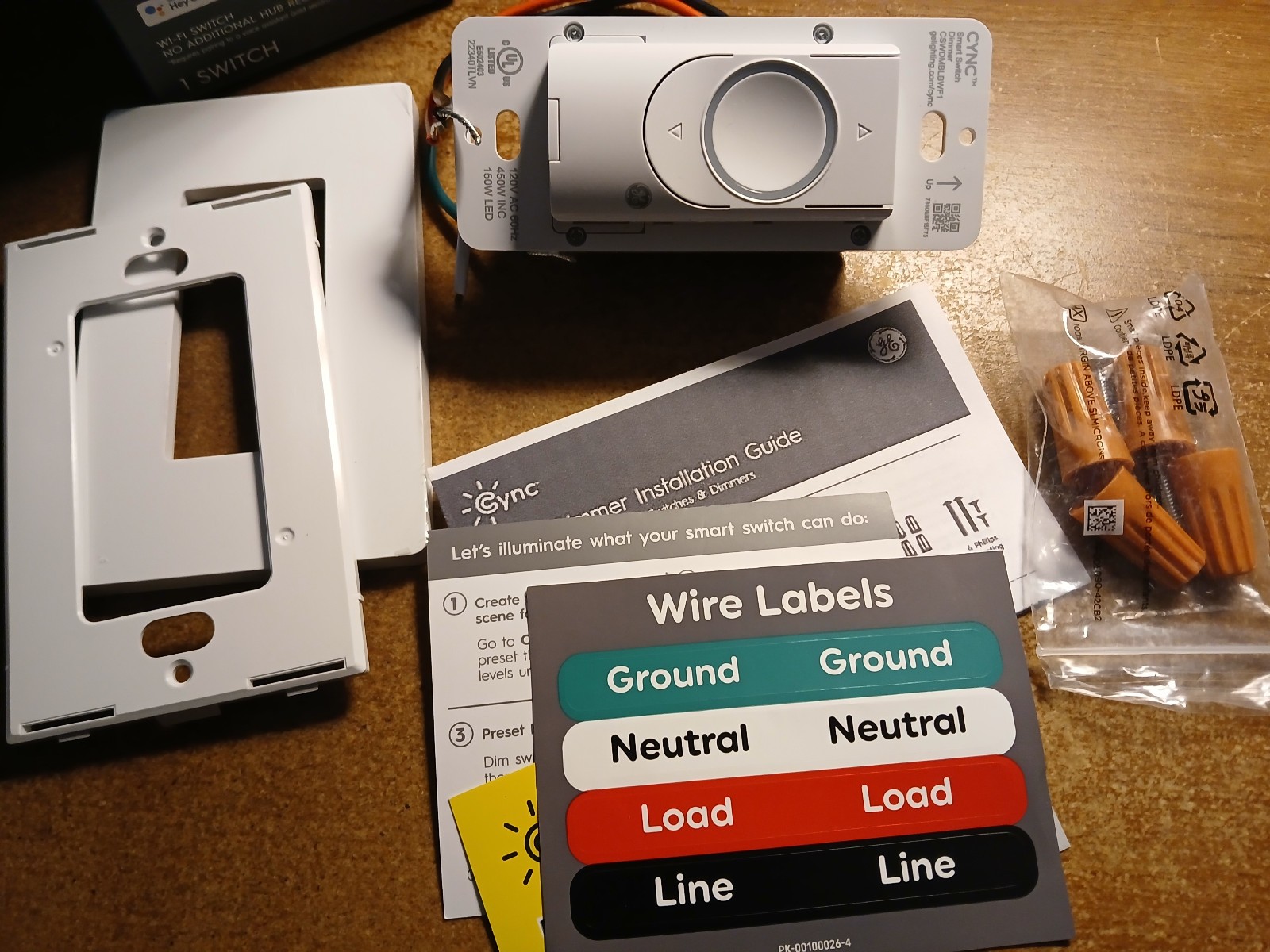 GE Cync Dimmer Smart Switch Requires Neutral Wire Works W/Google/Alexa-Open Box