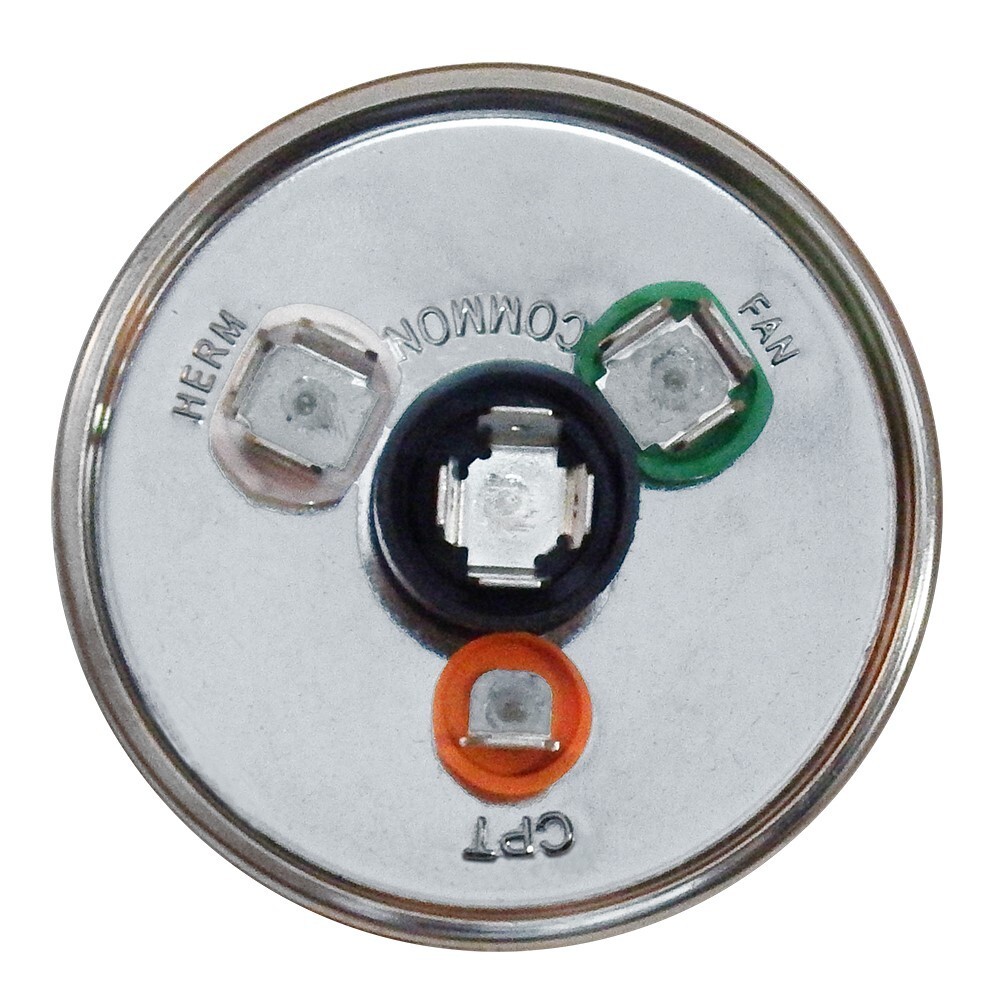 AmRad USA2220BA Round Run Capacitor 70+10 uF MFD 370 / 440 Volt Made in USA