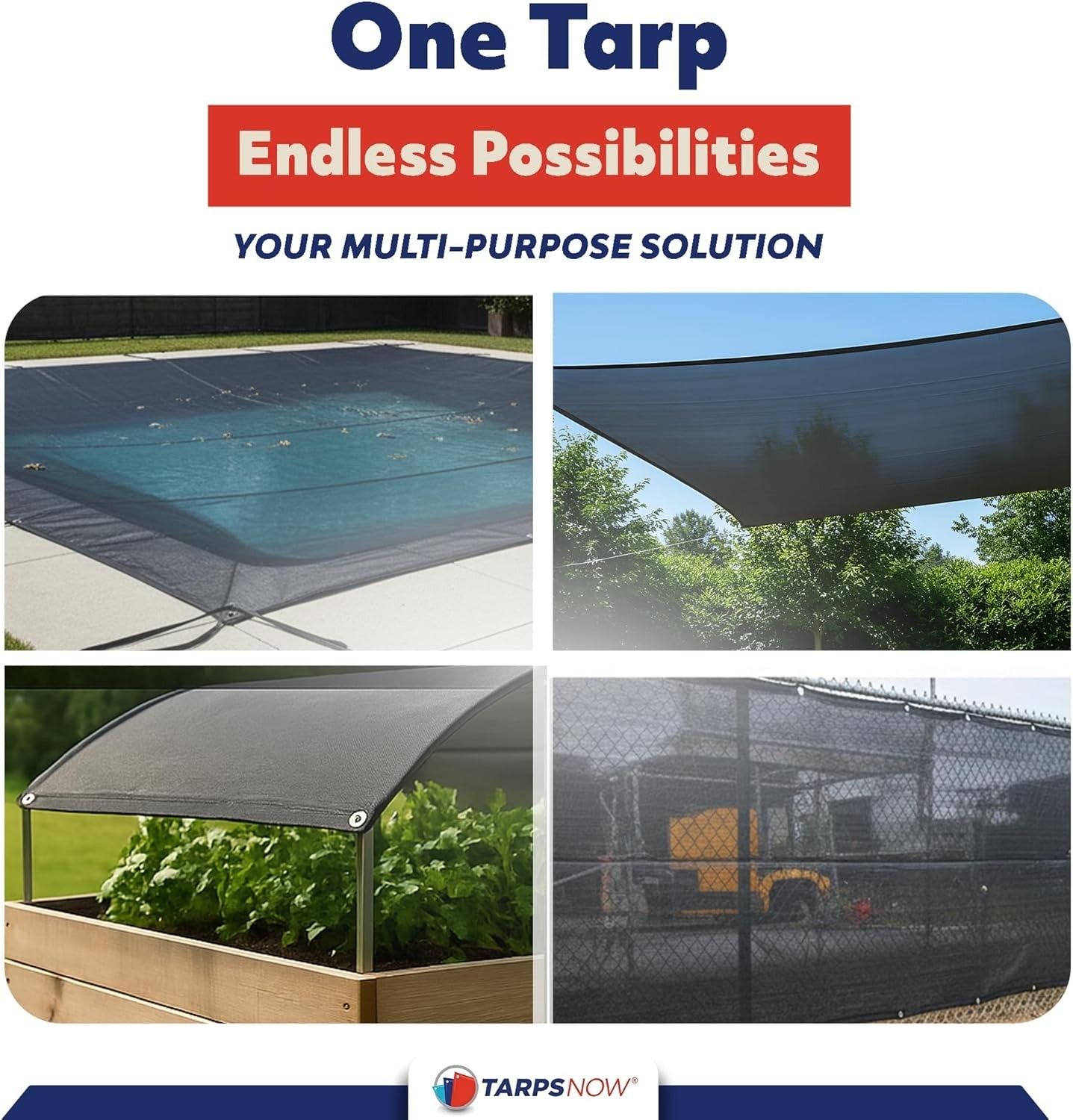 Tarps Now 16' x 16' Heavy Duty Mesh Tarp with 60% Shade and Grommets