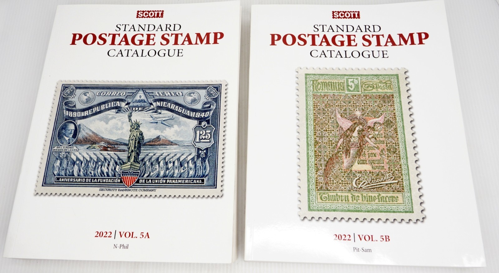 2022 Scott Stamp Catalogue Vol 5A (N-Phil) & 5B (Pit-Sam) Set NZ Norway Russia