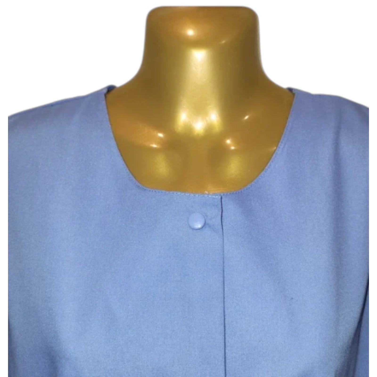 NEW Landau X-Large Blue Cotton Medical Scrub Jacket Snap Front Rib Cuffs Pockets