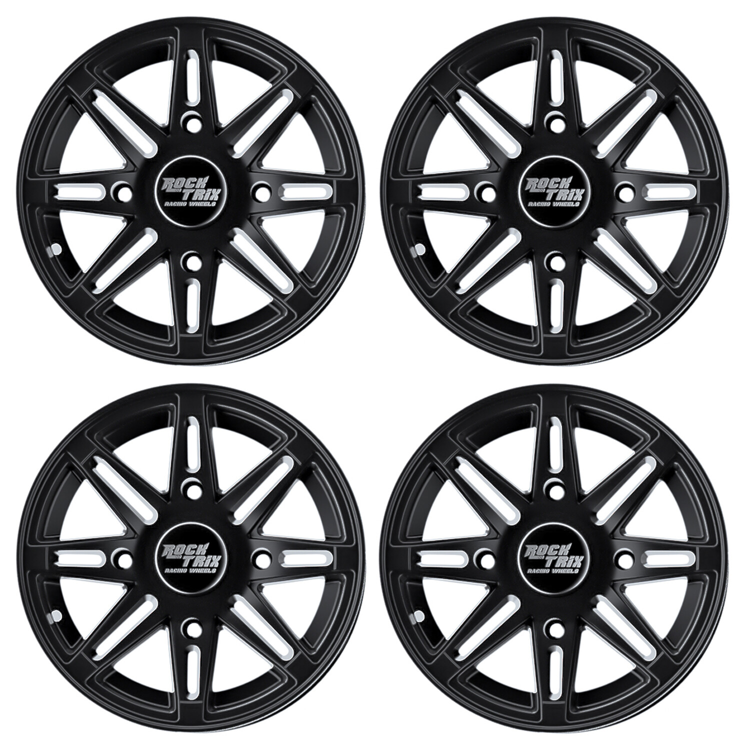 4pcs 15" RockTrix RT103 ATV UTV Wheels Rims | 15x7 | 4x137 4/137 | 4+3 Offset