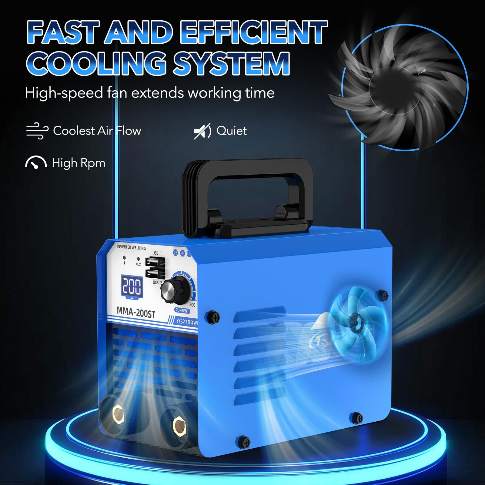 TRQWH 200A Portable Stick Welder 110V MMA ARC Welding Machine with IGBT Inverter