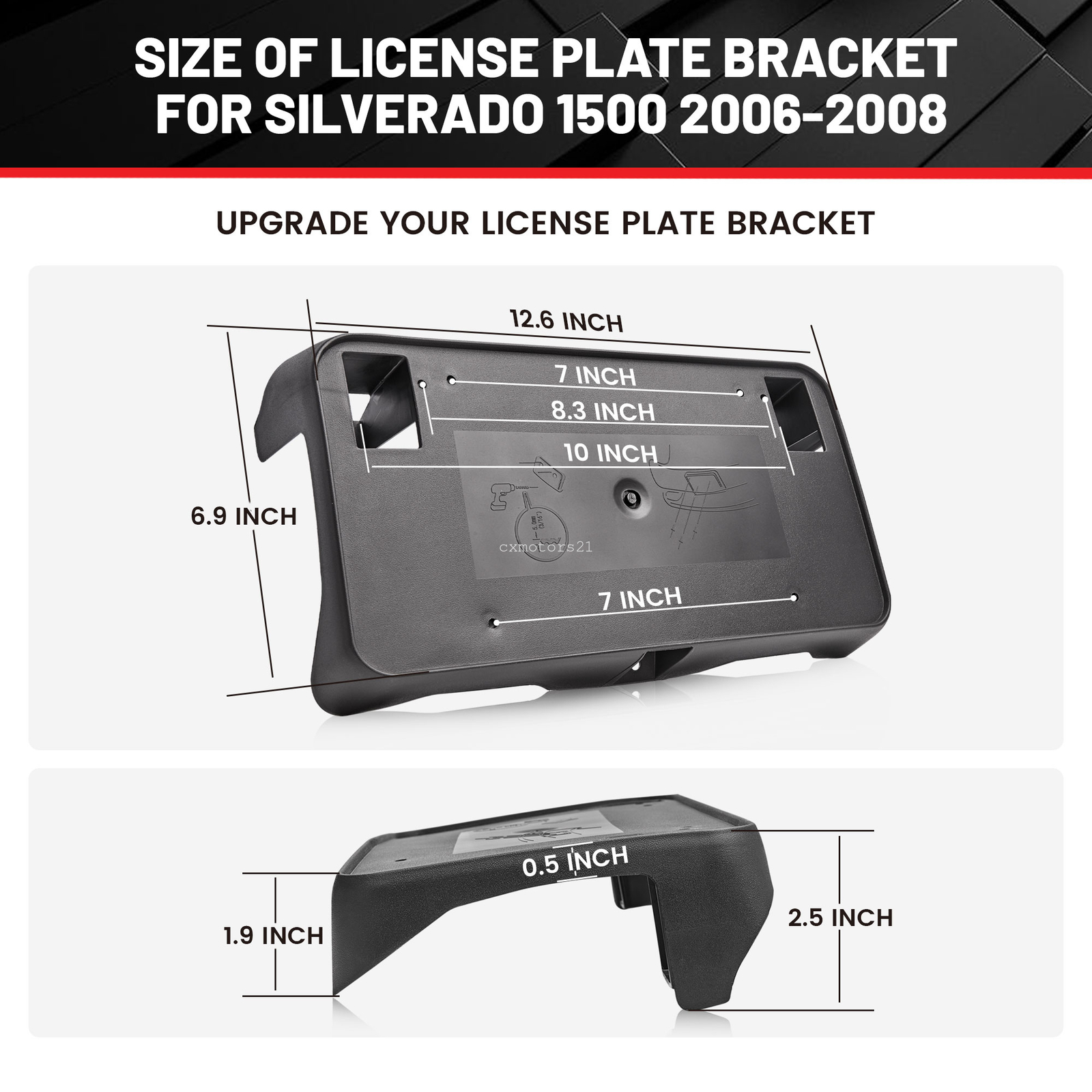 Front License Plate Bracket Mount Holder For 2016 2017 2018 Chevy Silverado 1500