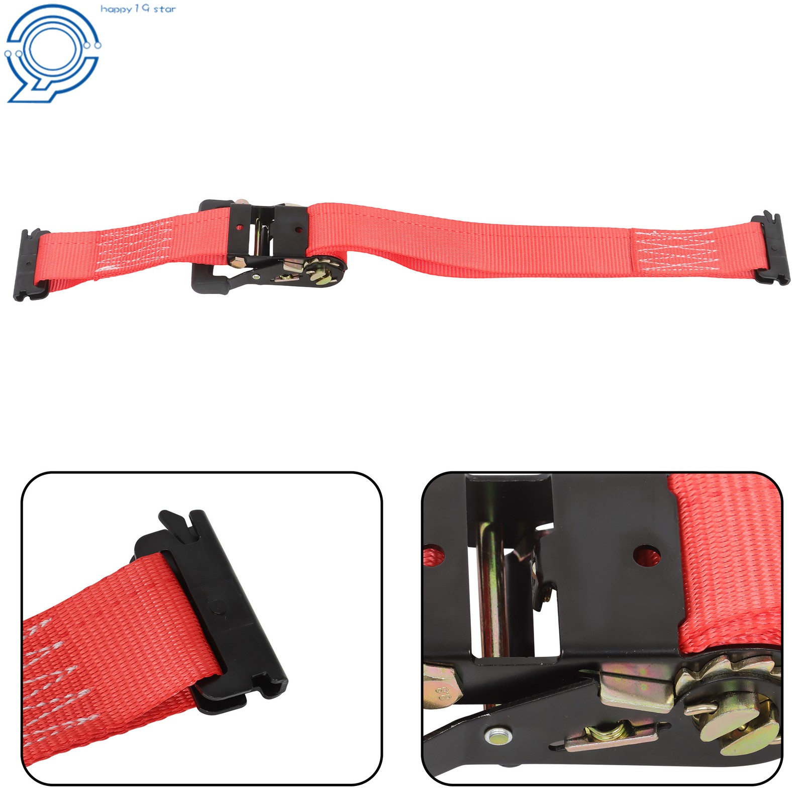 Wheel Chock Tie Down Kit Tire Ratchet Straps Wheel Chocks Red For ATV UTV