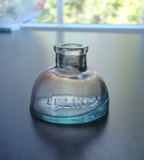 Antique Aqua-Blue BILLINGS Igloo Ink Bottle