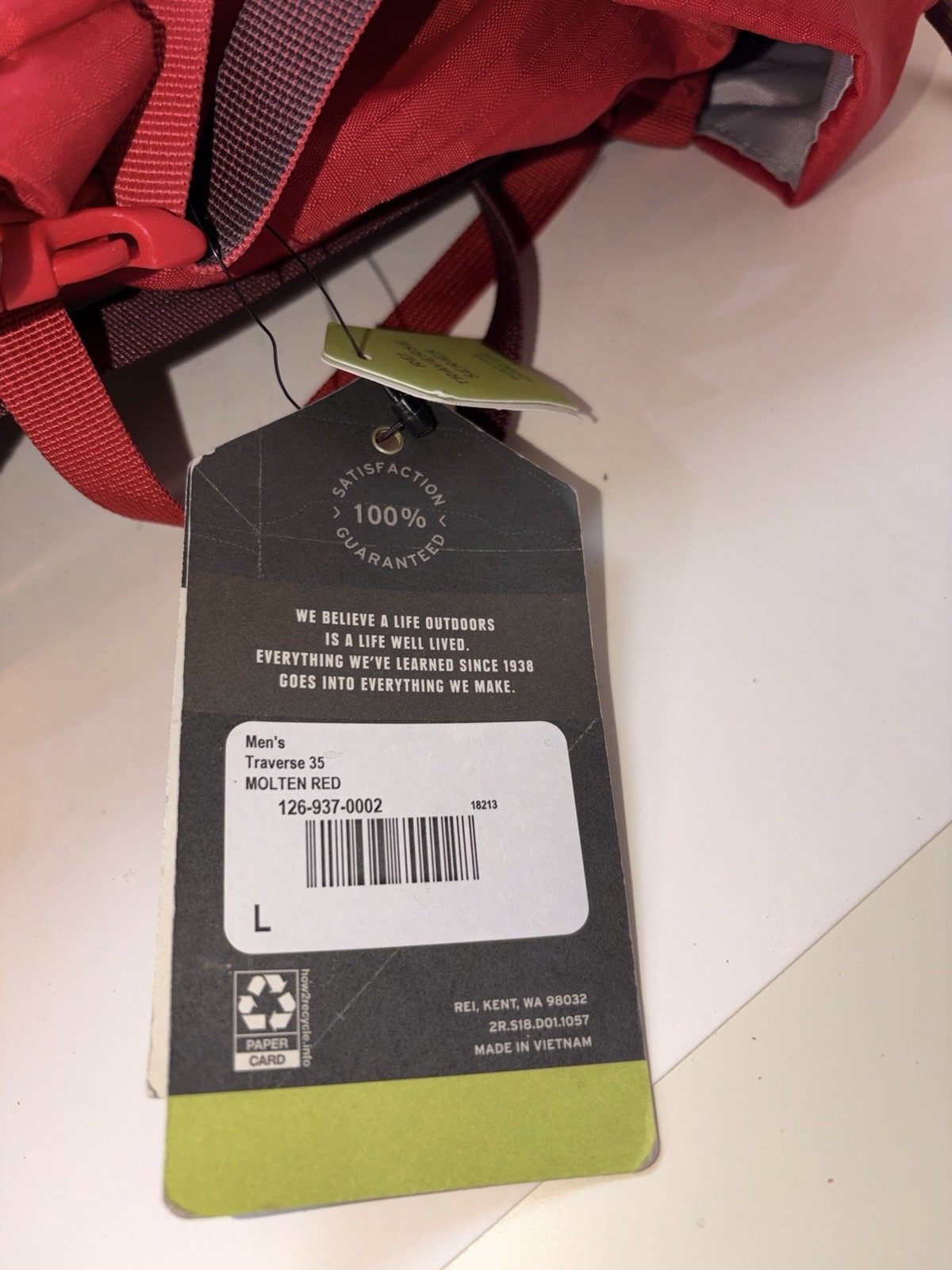 rei traverse 35 backpack Molten Red