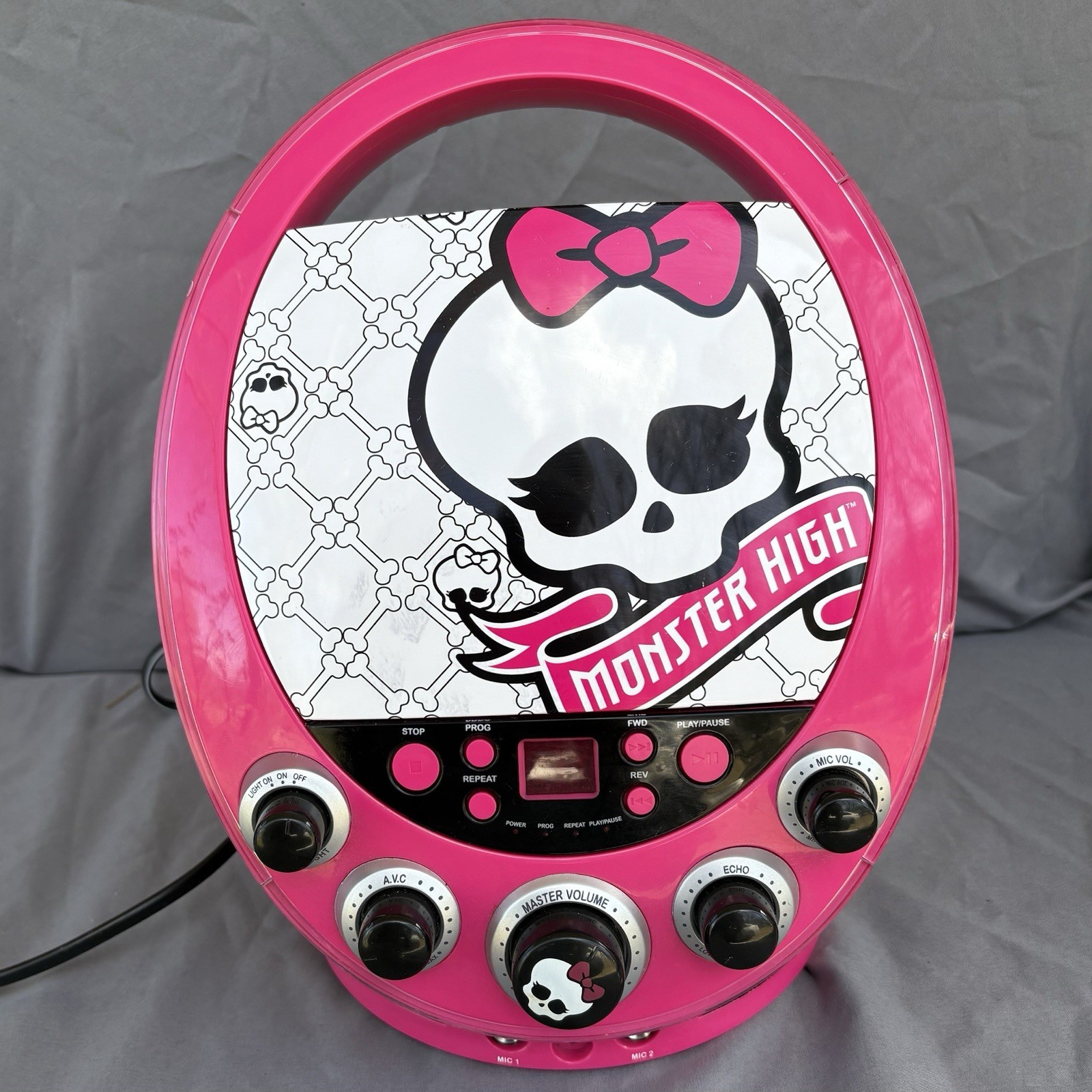 Monster High Disco party CD Player & Karaoke Machine  "Flashing Lights"  WORKING
