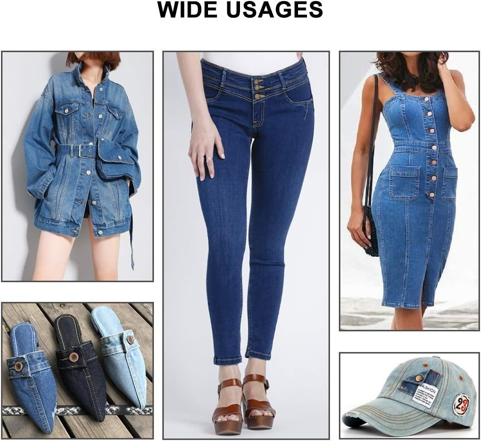 2/15 Sets Replacement Jeans Buttons, 17mm No-Sew Nailess Removable Metal Jeans