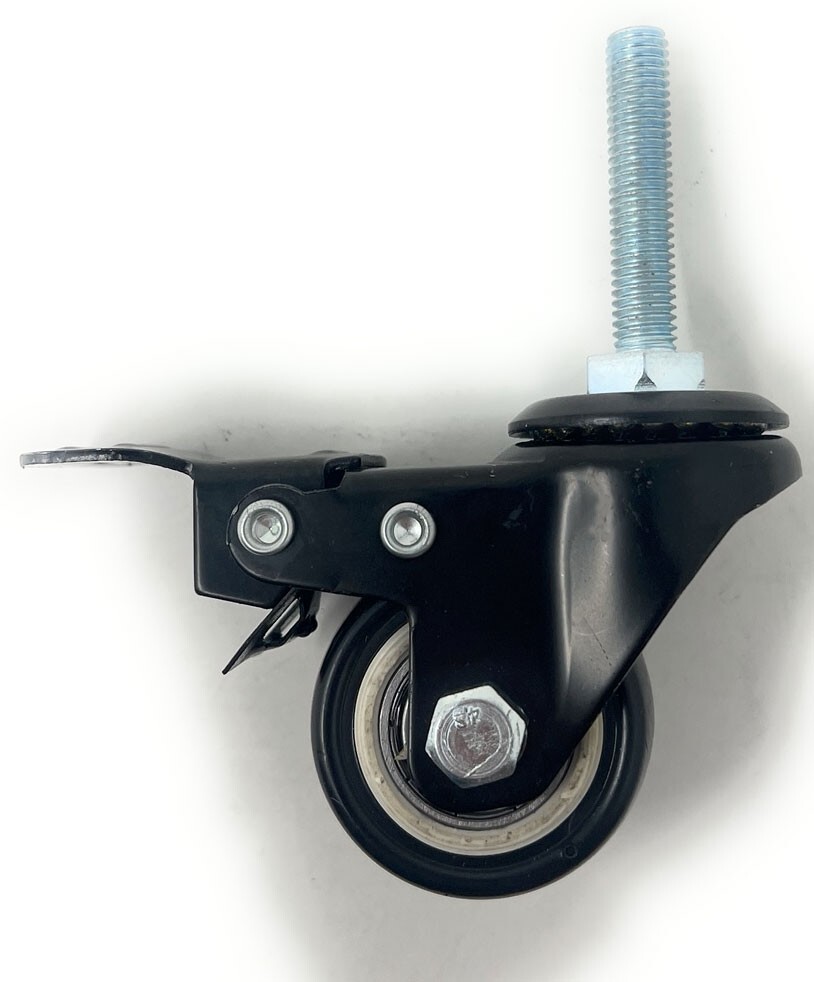 Set of 4 Casters Heavy Duty 1.5" Swivel Threaded Stem Caster Wheels with Lock
