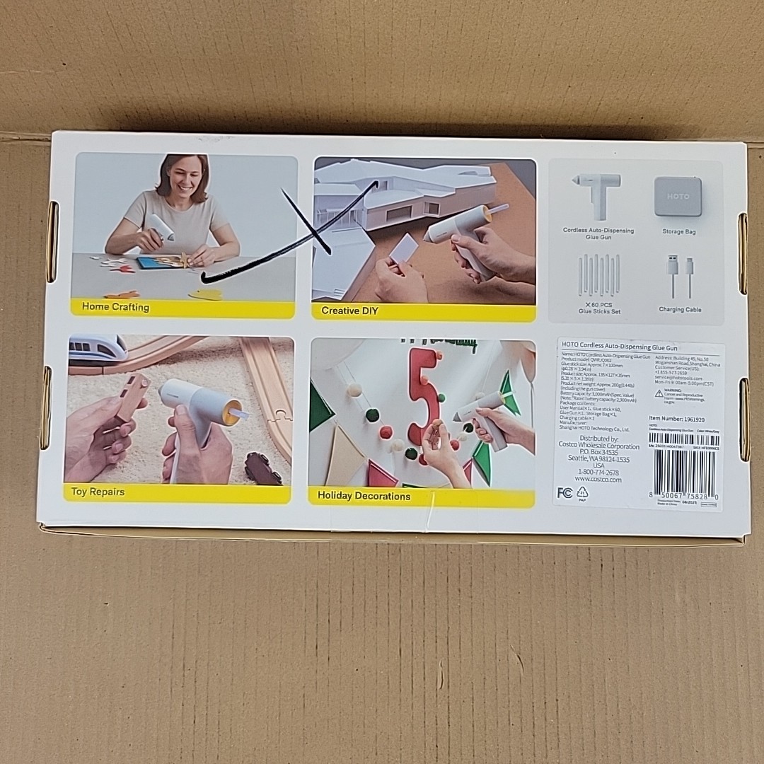 HOTO Cordless Auto Dispensing Glue Gun with 60 Pcs Glue Sticks & Charging Cable