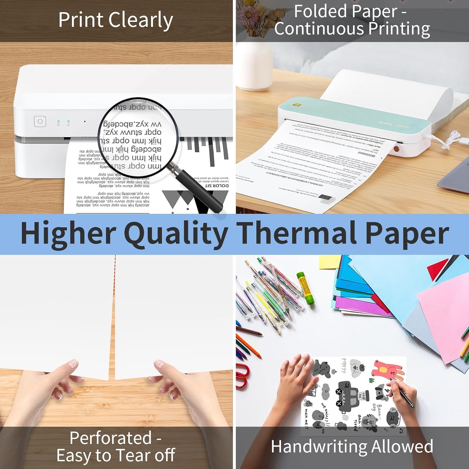 A4 Thermal Continuous Paper 8.5"x11" Letter Size For M08F Printer Folded & Roll