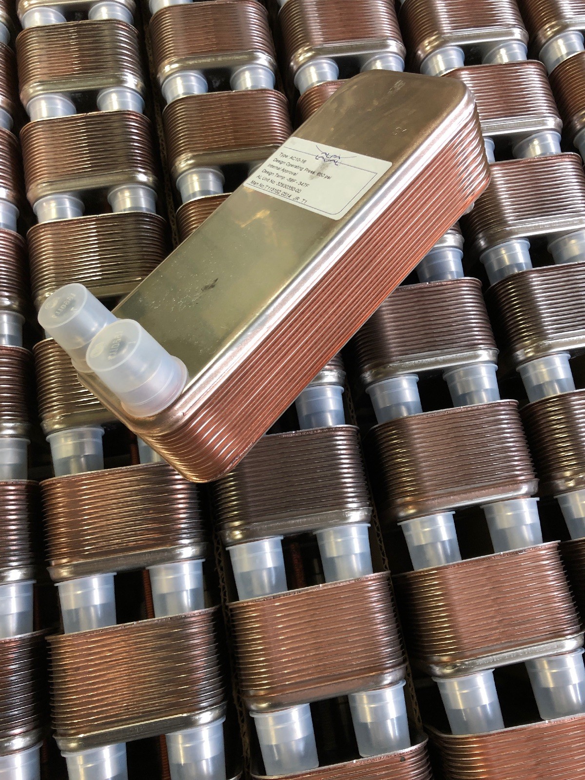 NEW, ALPHA LAVAL, AC10-16, BRAZED PLATE HEAT EXCHANGER, -58 - 347F, R410A. (41C)