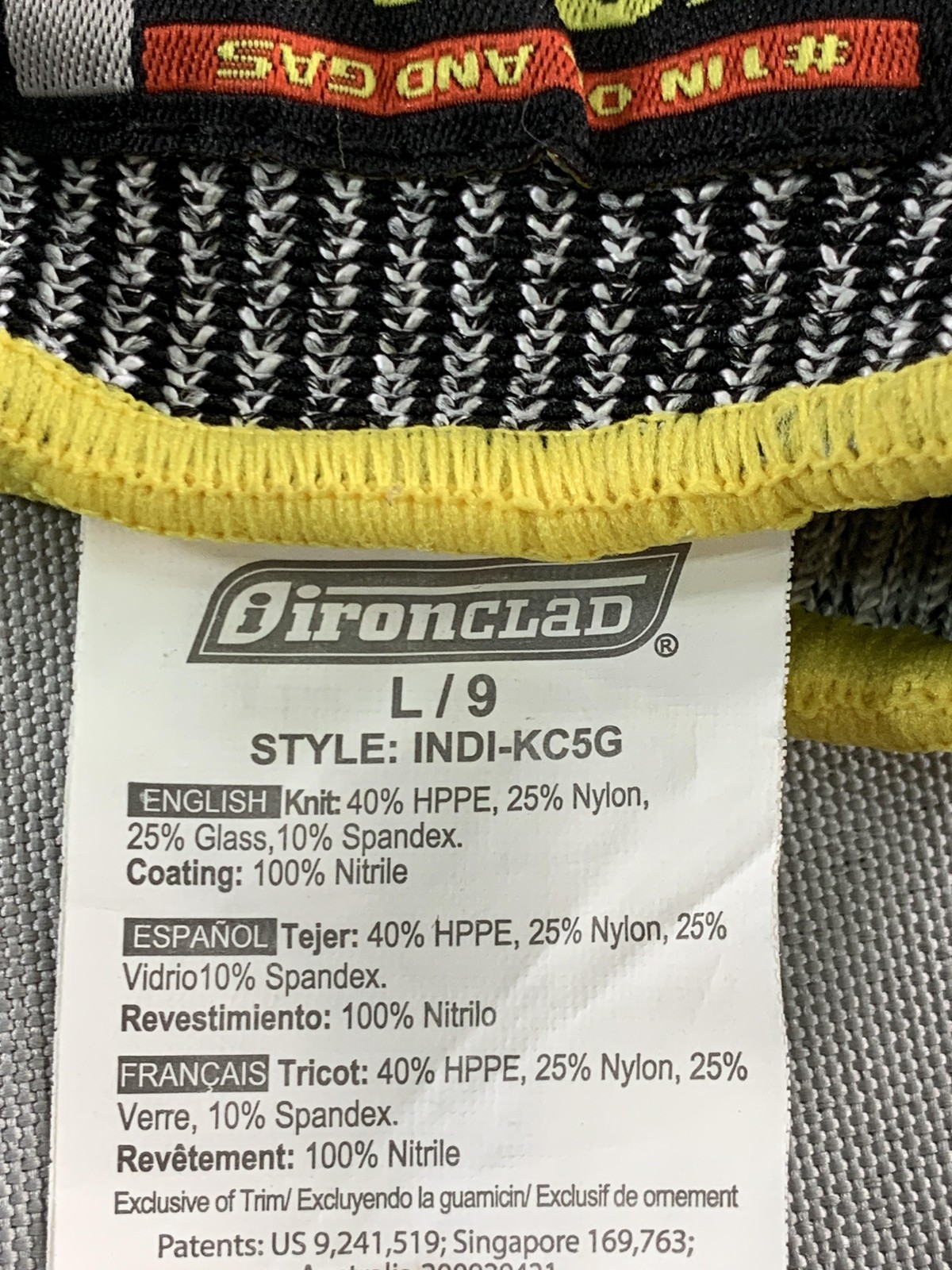 Ironclad KONG INDI-KC5G Men's Nitrile Coated Work Gloves Large