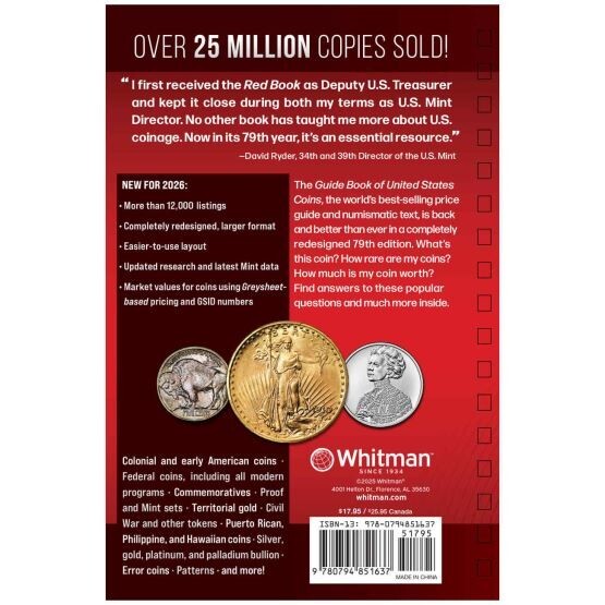 2026 Red Book Price Guide, Spiral and 2026 Blue Book, Handbook of U.S. Coins