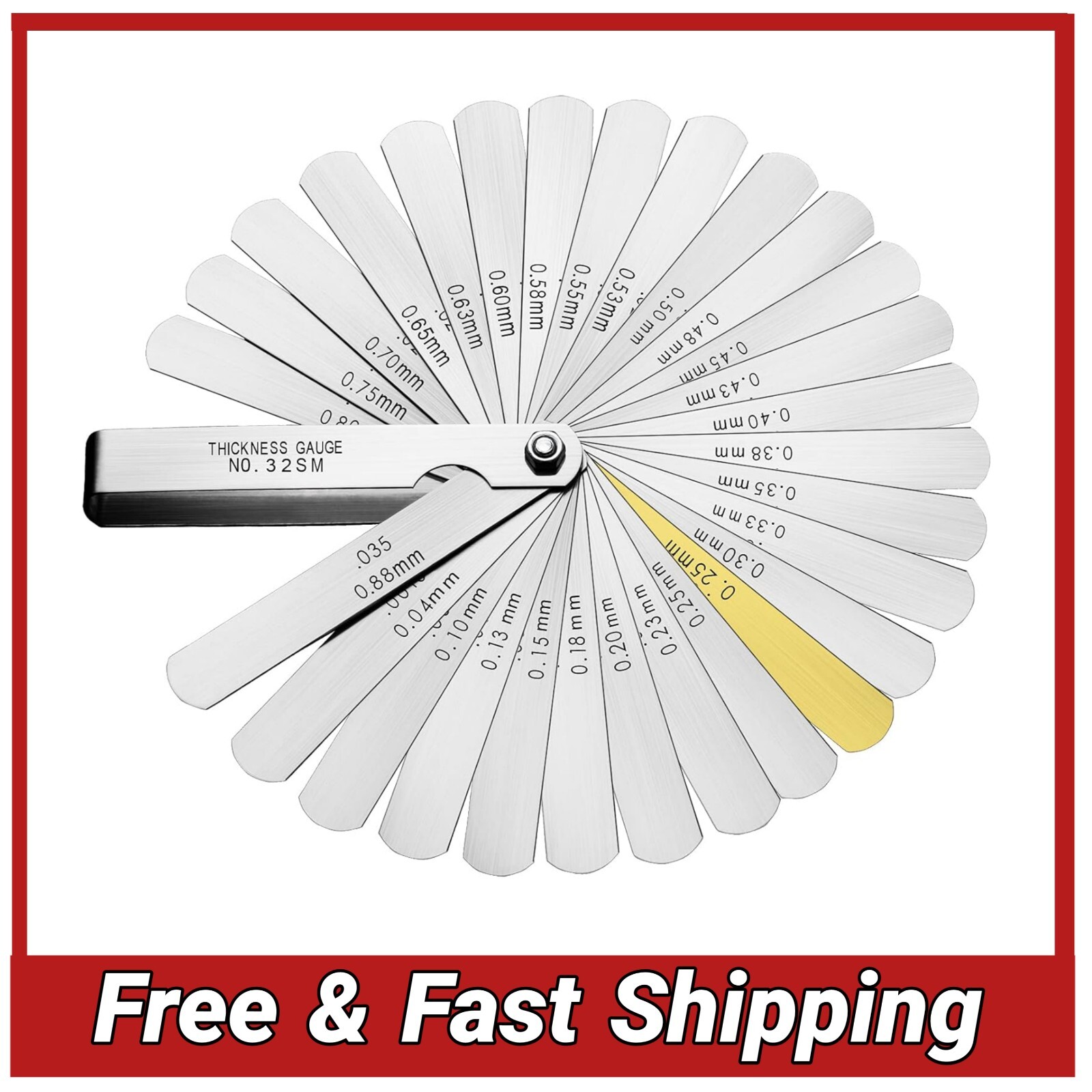 Feeler Gauge Set Stainless Steel Valve Lash Adjustment Tool Imperial/Metric 4