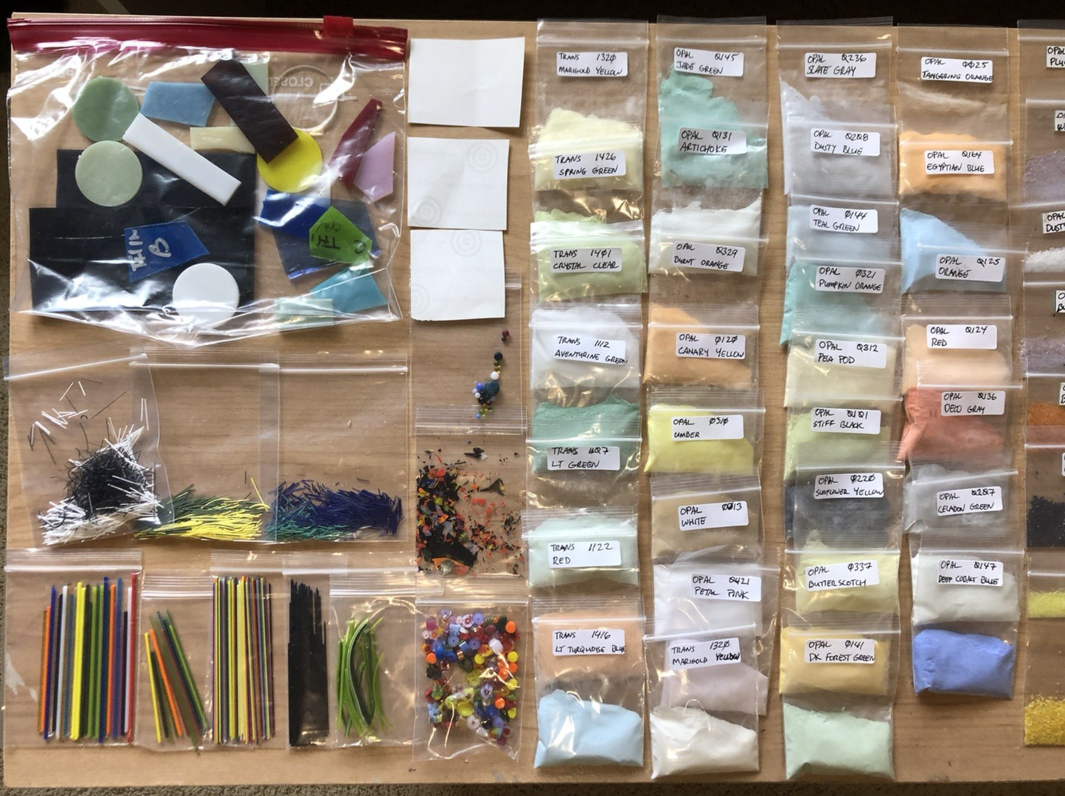 Bullseye COE90 Scrap Stringer-Confetti-Frit&More: Fusing Starter Mega Pack:Used