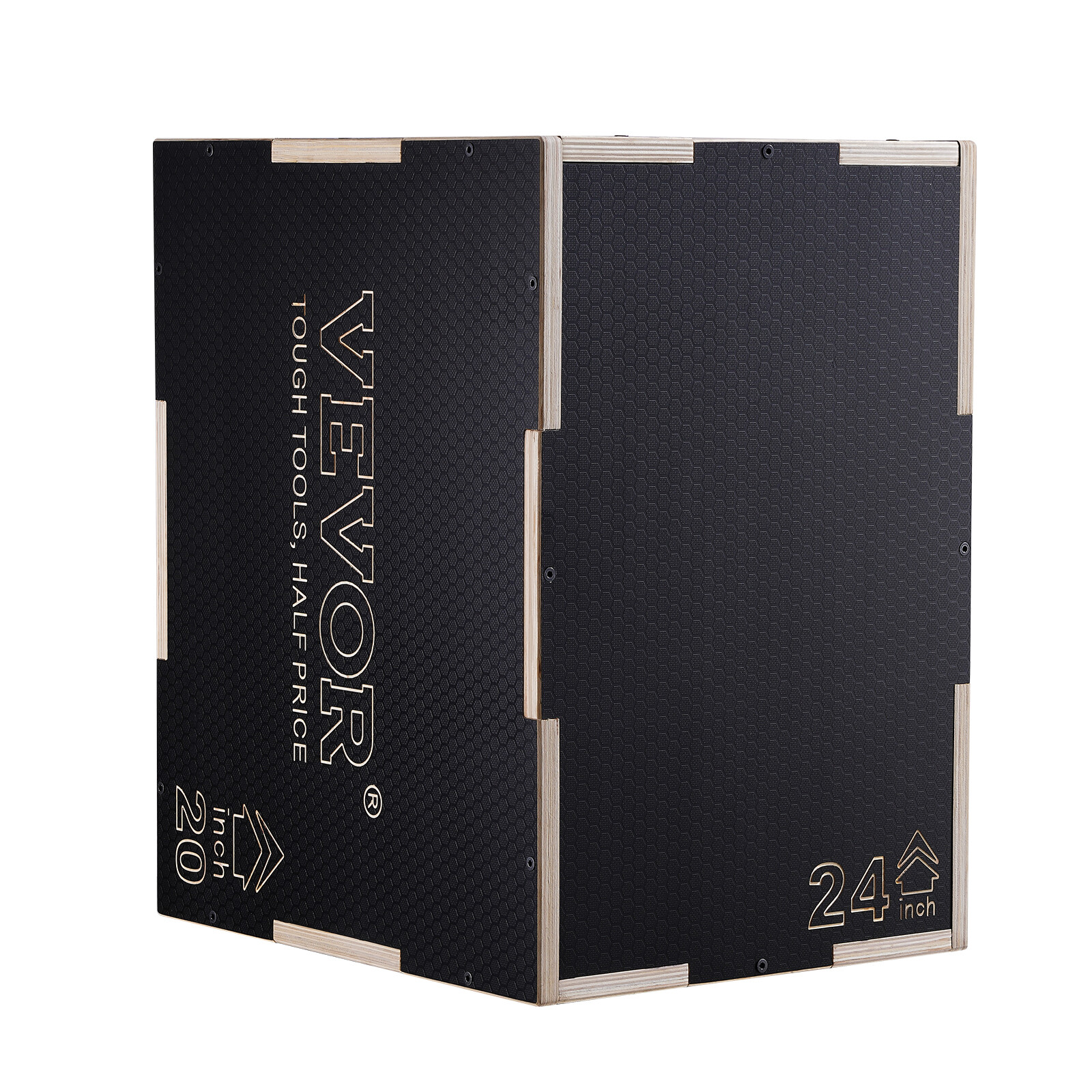 VEVOR 24/20/16 Inch 3 in 1 Plyometric Jump Box Fitness Exercise Plyo Box Wooden