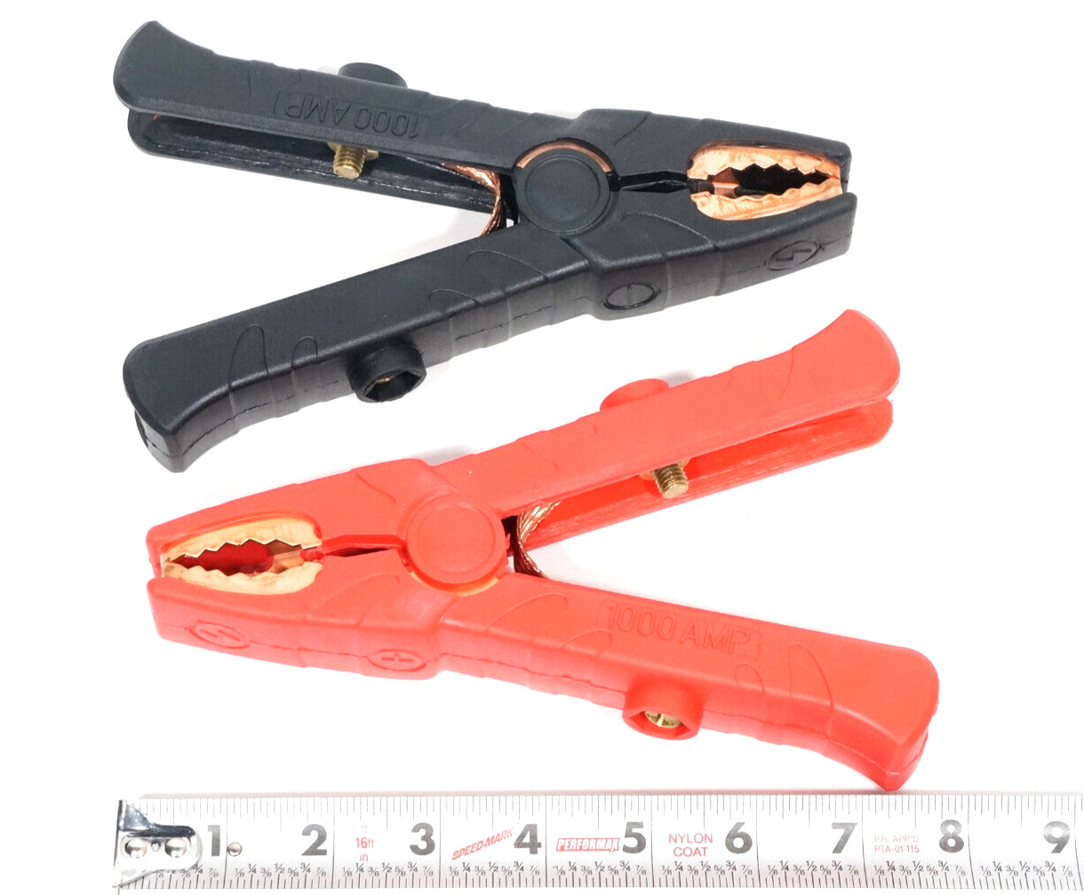 100% Solid Copper Dual Jaw Heavy Duty 1000 AMP Booster Cable Clamp 1000A Jumper