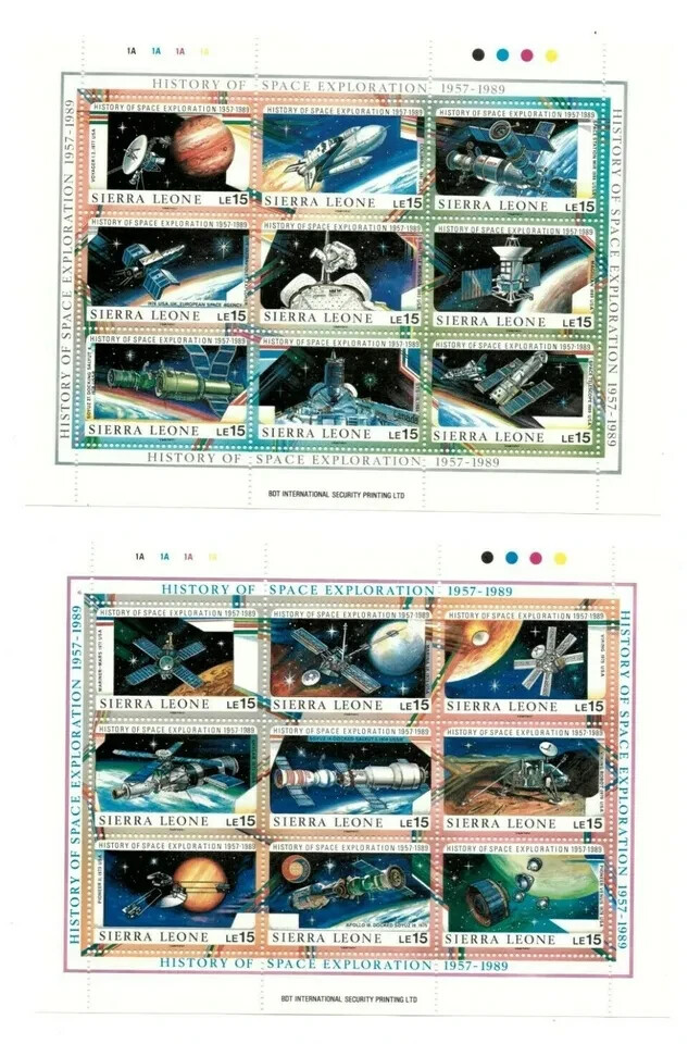 Sierra Leone 1989 Space Exploration Set Of 6 Souvenir Stamp Sheets Scott#1069-74