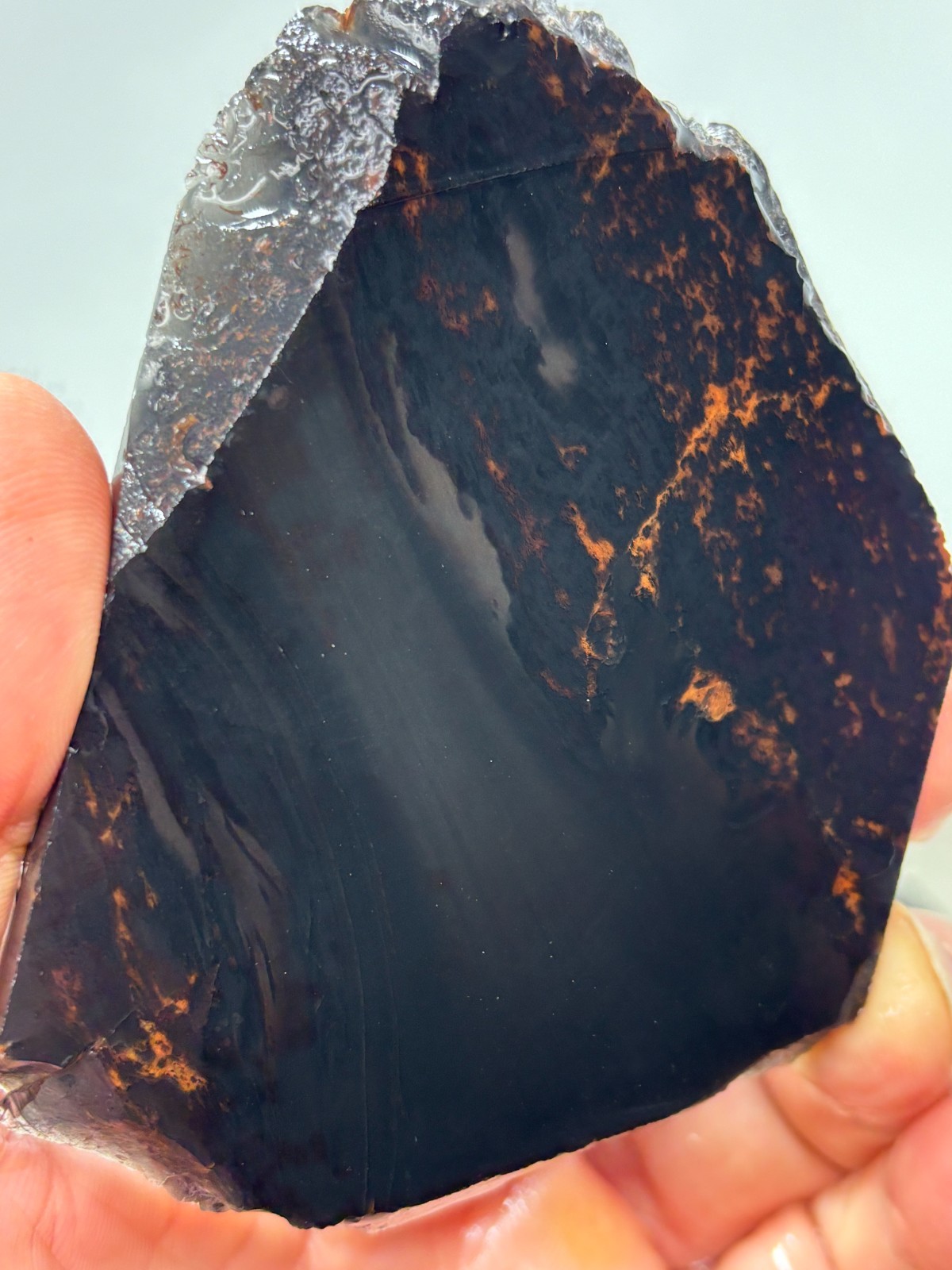 Tri-flow Sheen/Lace Obsidian Slab Lapidary Cabbing Knapping Combo ship avail