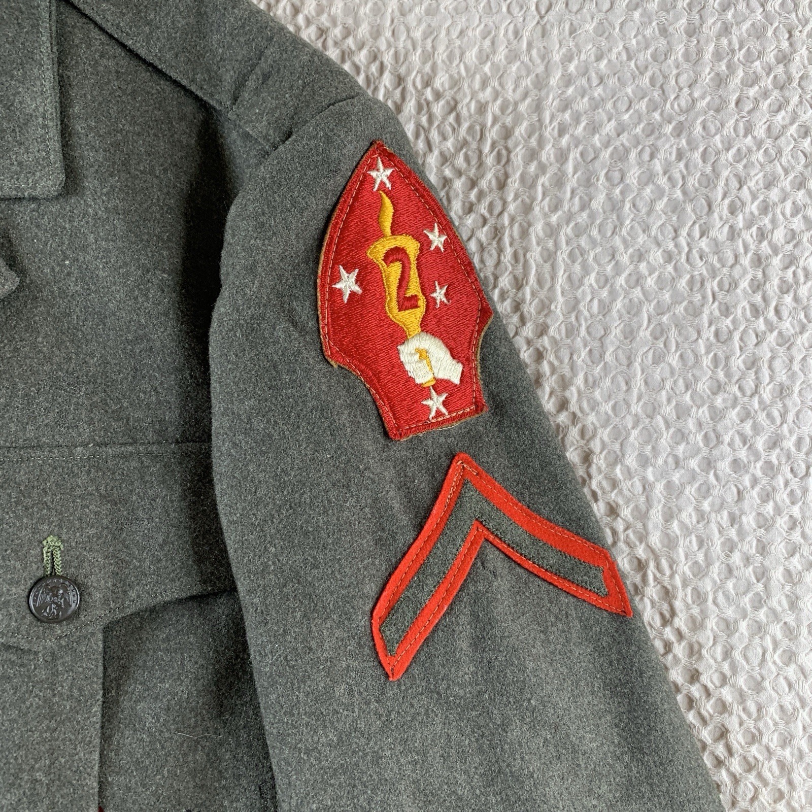 WWII US Marine Corps USMC Dress Jacket Corporal Eisenhower Ike 2nd Division 1944