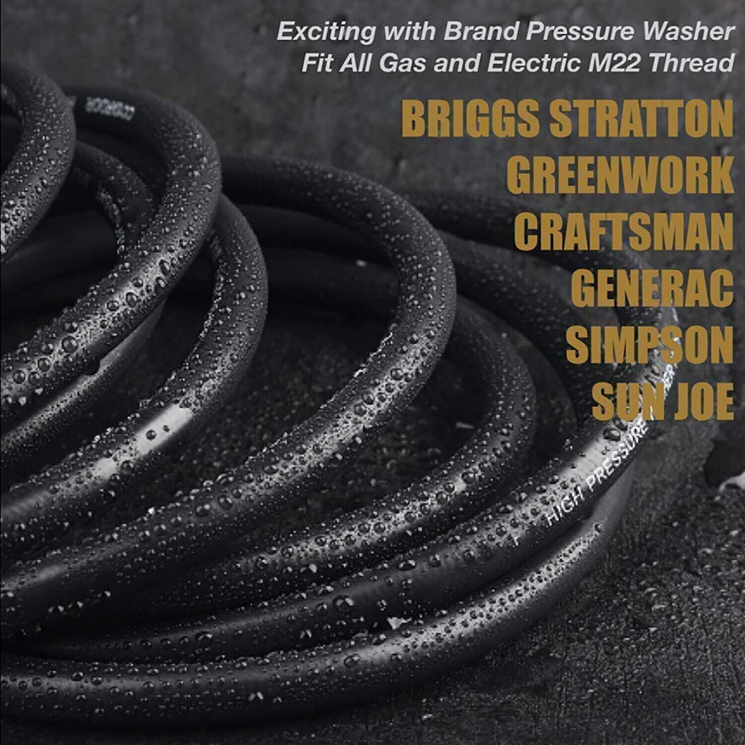 High Pressure Washer Hose 25/50/100ft 5800PSI M22 Power Washer Extension Hose