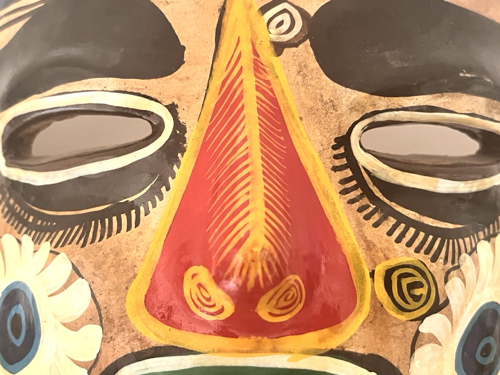 Talavera Mask Mexico Terracotta Pottery Hand Painted 6.5" x 9"