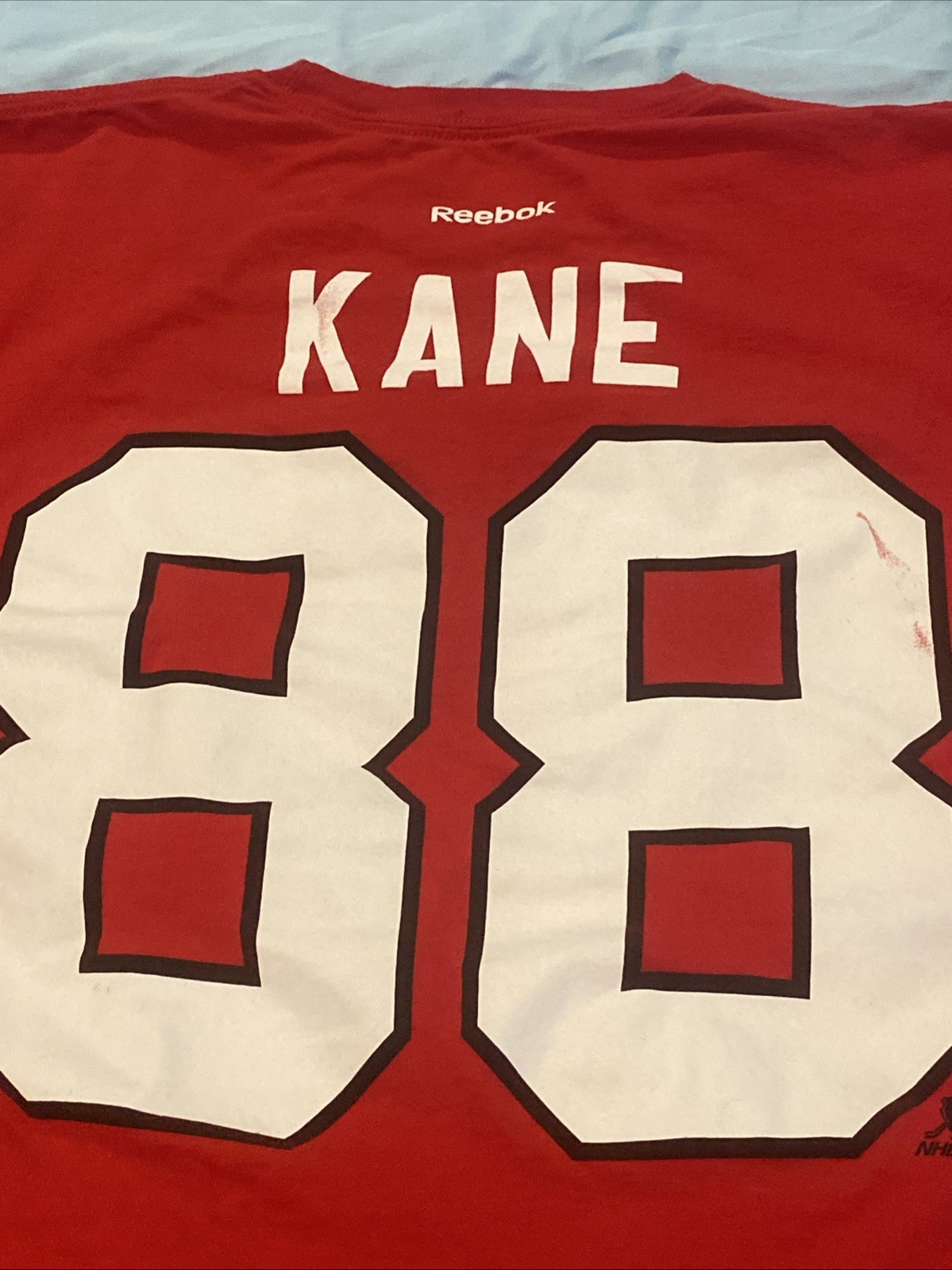 Patrick Kane #88 Chicago Blackhawks Reebok Men’s Large T Shirt Red NHL