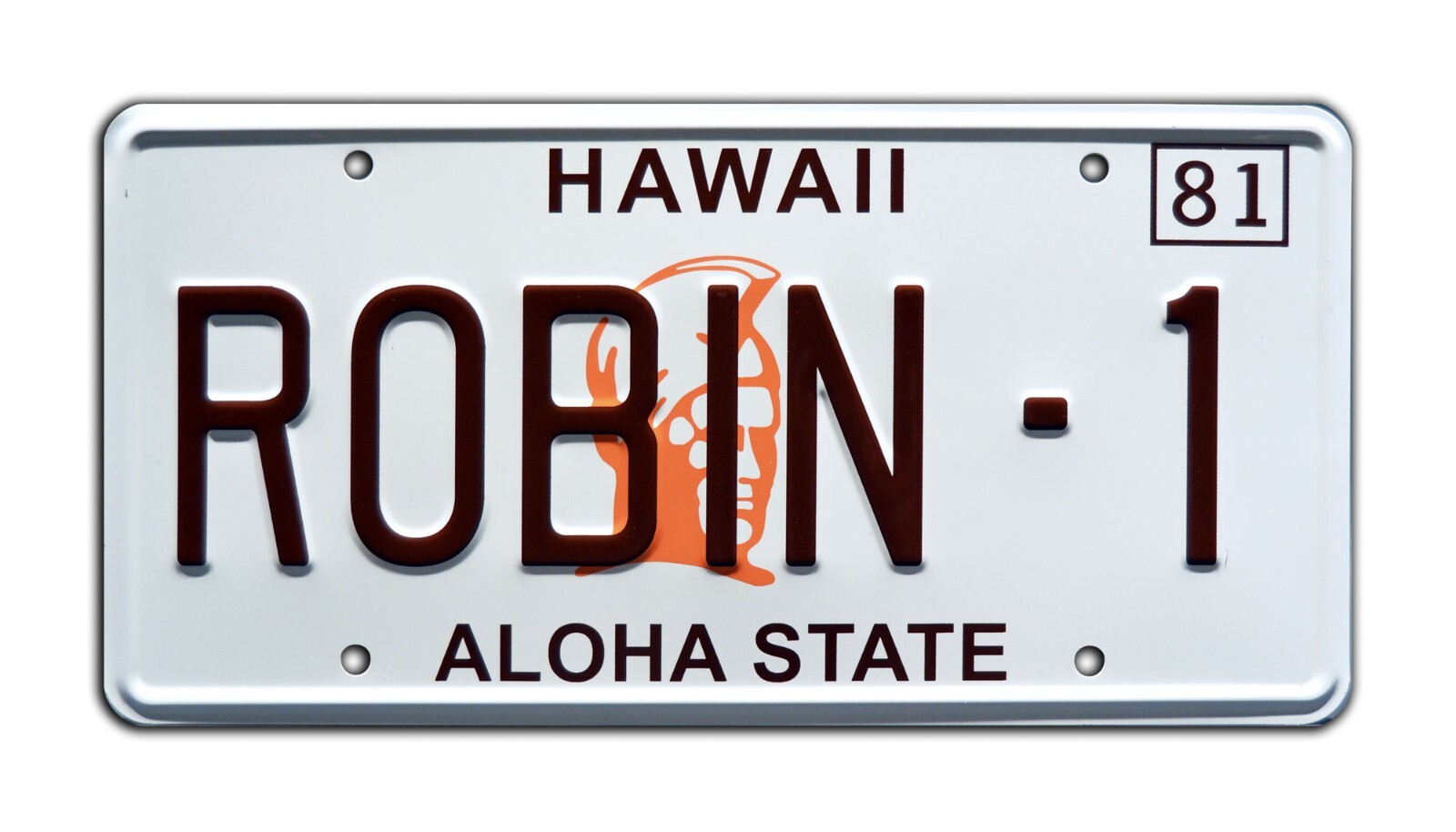 Magnum PI | Ferarri | Tom Selleck | ROBIN-1 | STAMPED Replica Prop License Plate