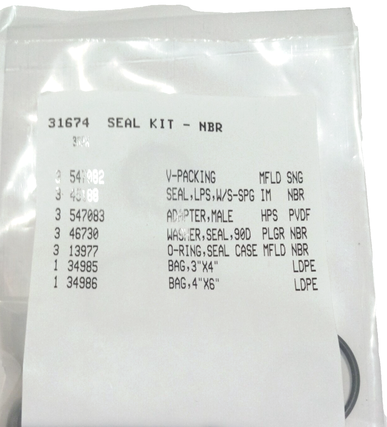 31674 SEAL KIT CAT PUMPS 3SPX , 3SPX30G1I , 3SPX35GEI , OEM KIT