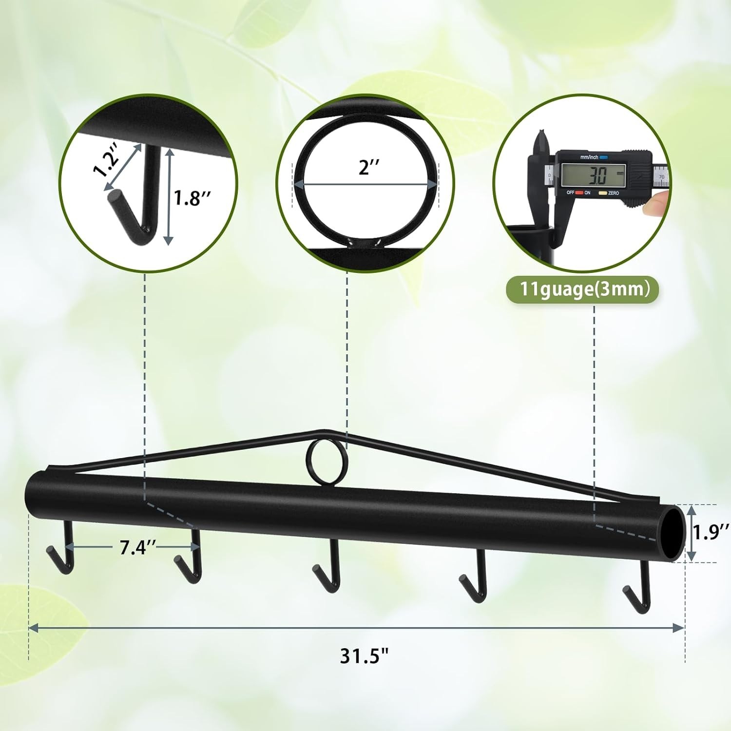 New 31.5 Inch Chain Link Fence Stretcher 5-Hook Steel Wire Tool Black