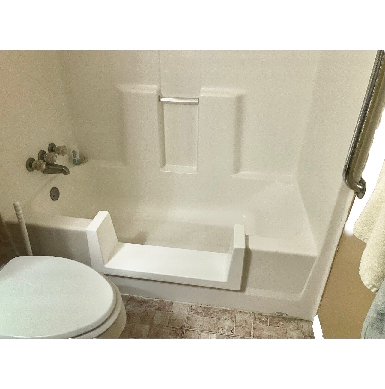 Walk-In Bath Tub Shower Step-Through Insert Kit DIY White