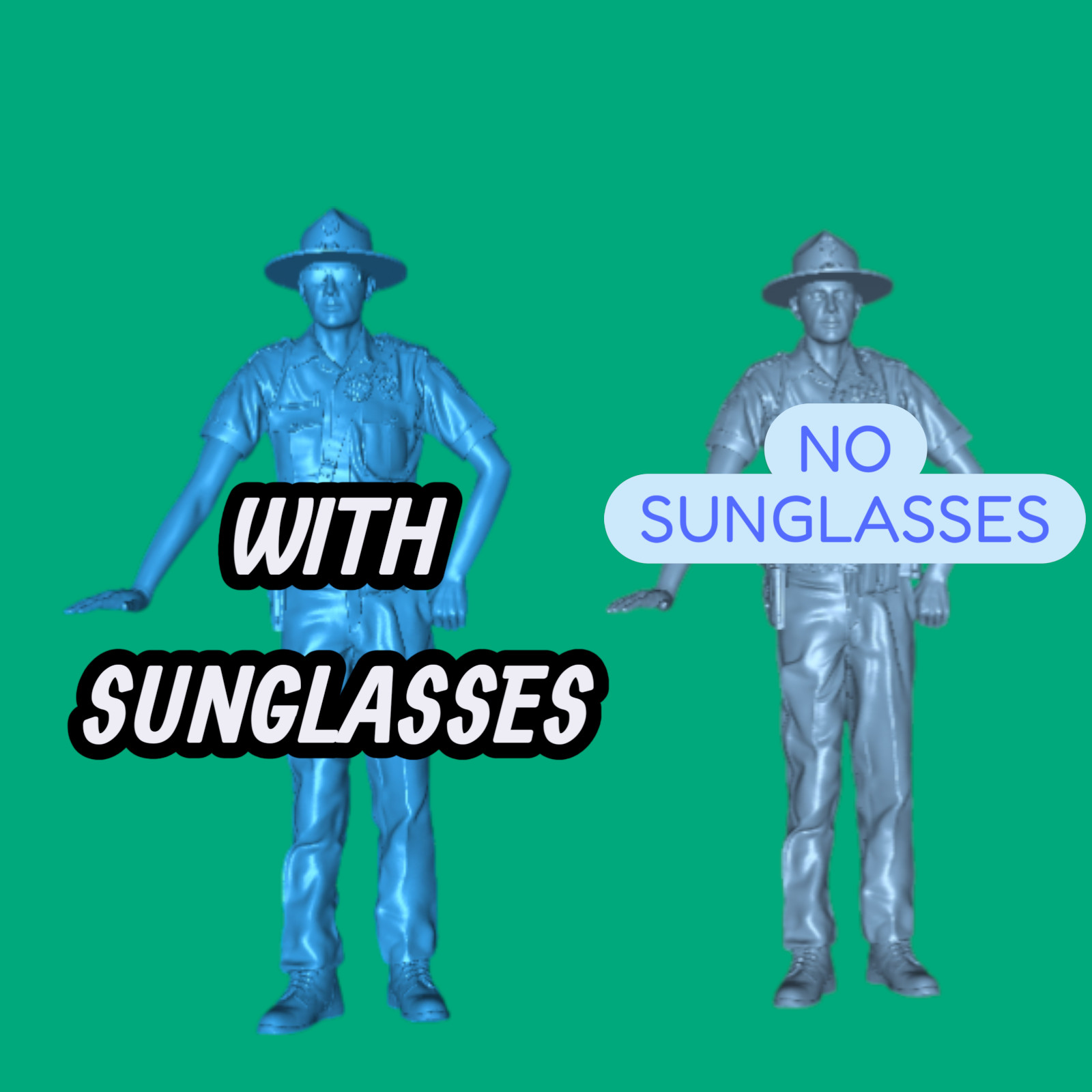 Police Officer Trooper Figure 3D Resin Print Law Enforcement Diorama Unpainted