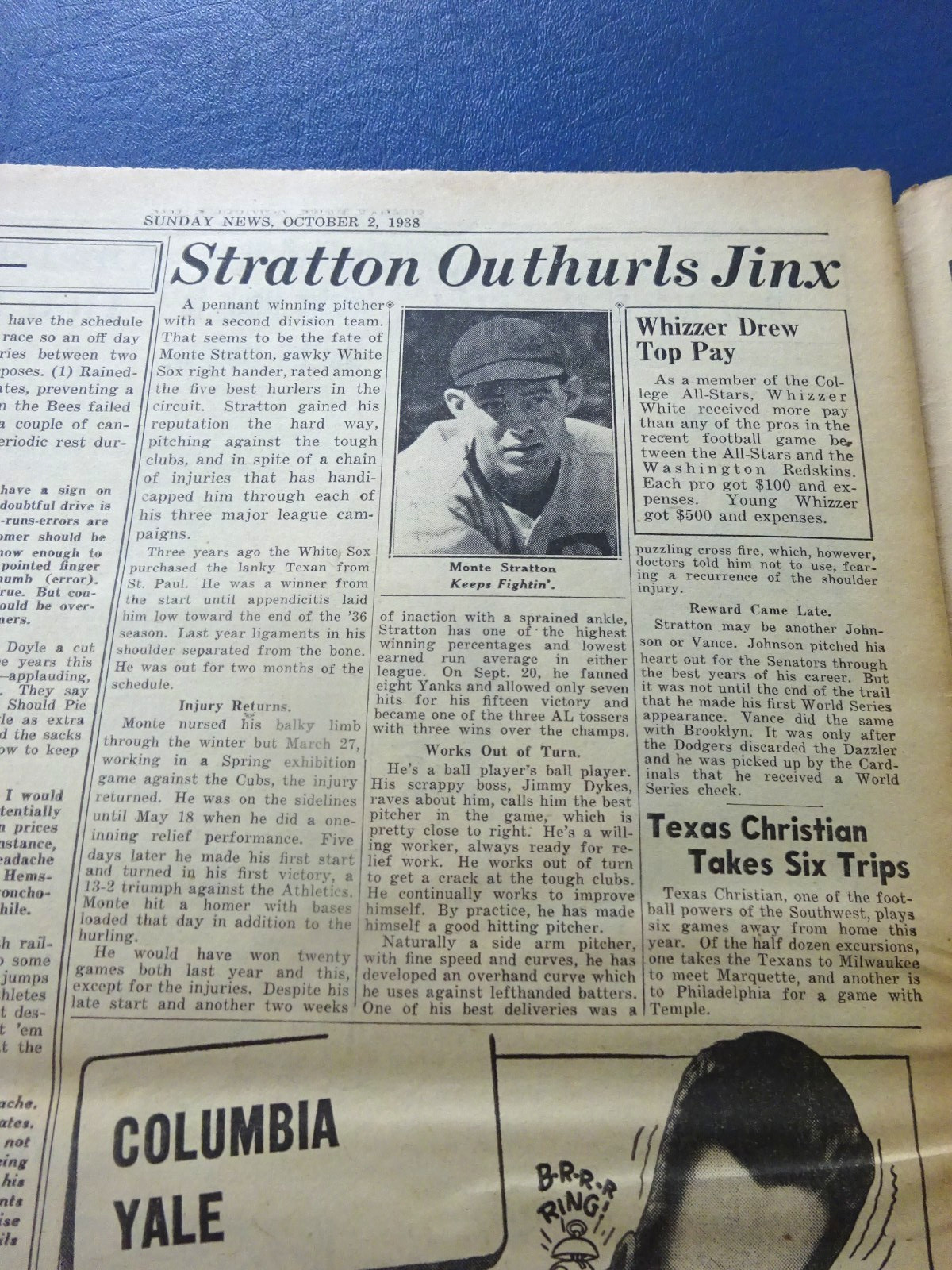 1938 NY Sunday News, Prelude War, Children Slay Parents, Yankees, Monte Stratton