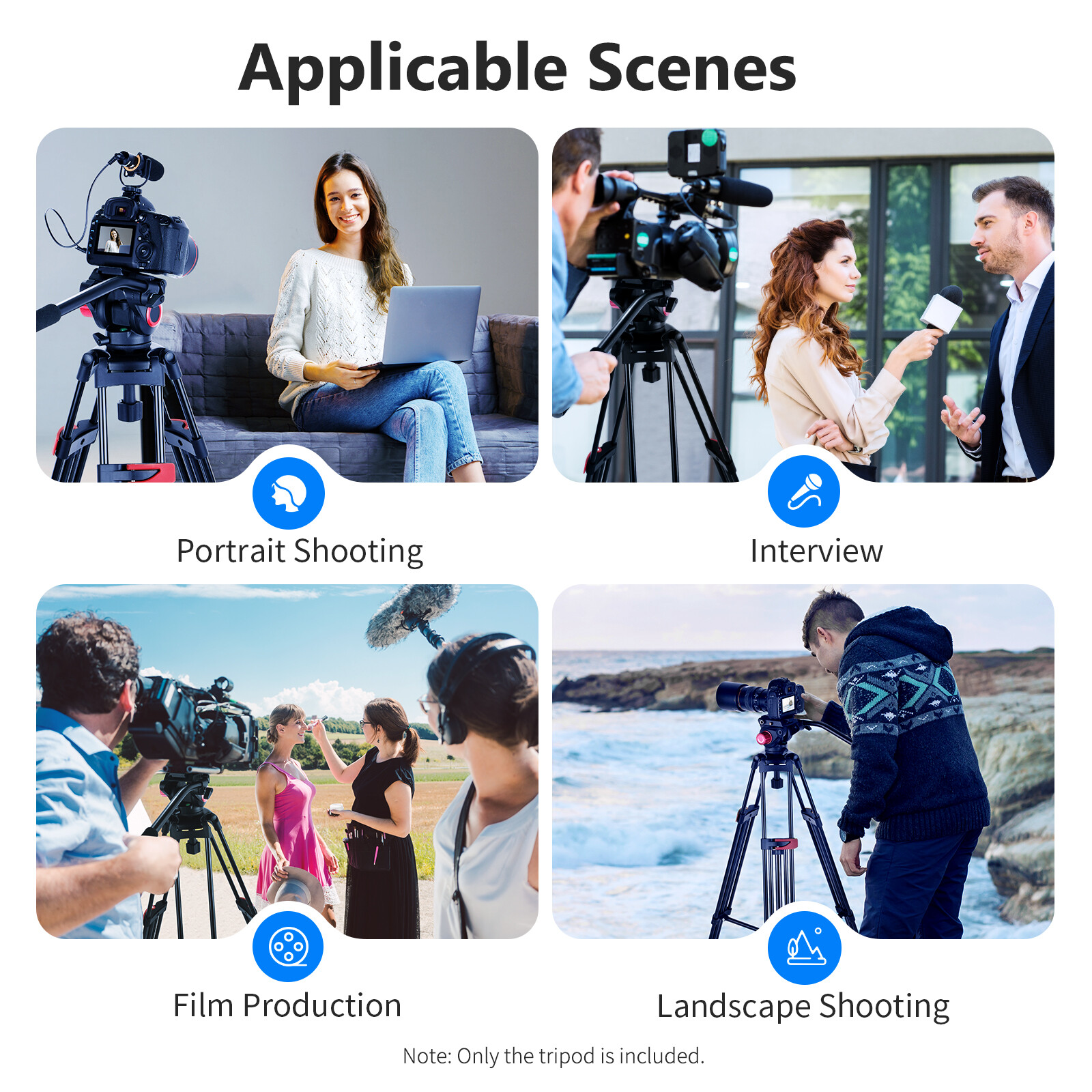 Neewer 79”/200cm Video Tripod Heavy Duty Aluminum Alloy Camera Tripod Stand