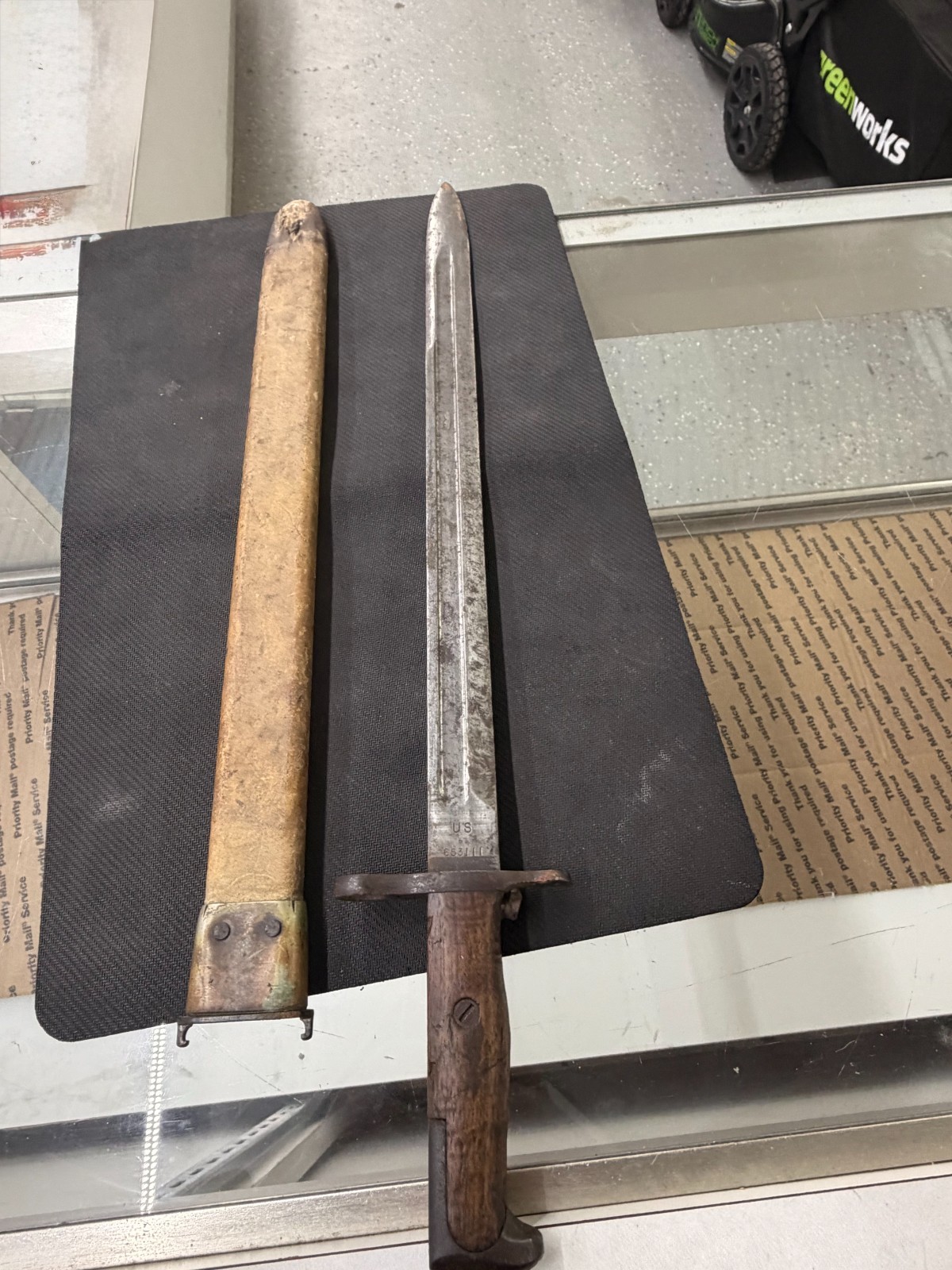 Vintage U.S. Bayonet – S.A. Springfield Armory 1917 – Collectible- Wood Handle