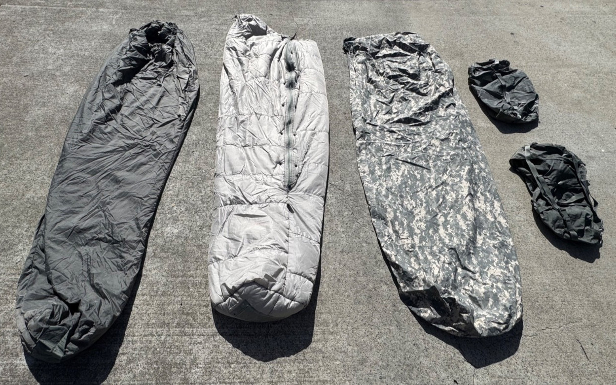 US Army Military 5-Piece Modular Sleep System MSS ACU Sleeping Bag Bivy