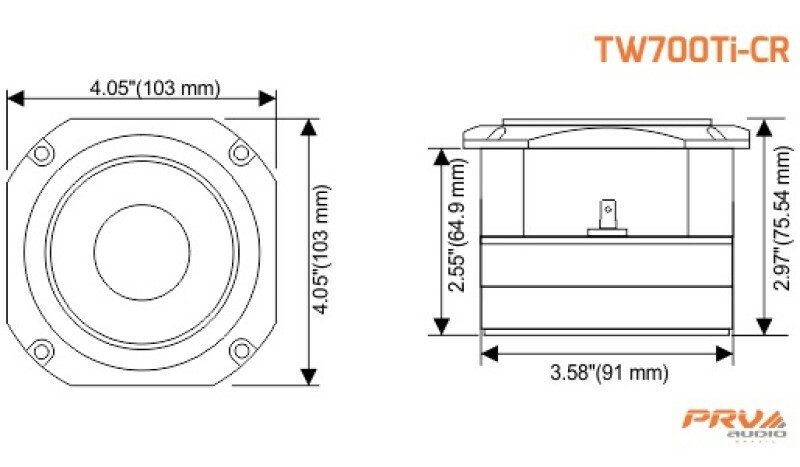 2x PRV Audio TW700Ti-CR Bullet 4” Pro Tweeter 8 Ohm Titanium Car Audio 480W