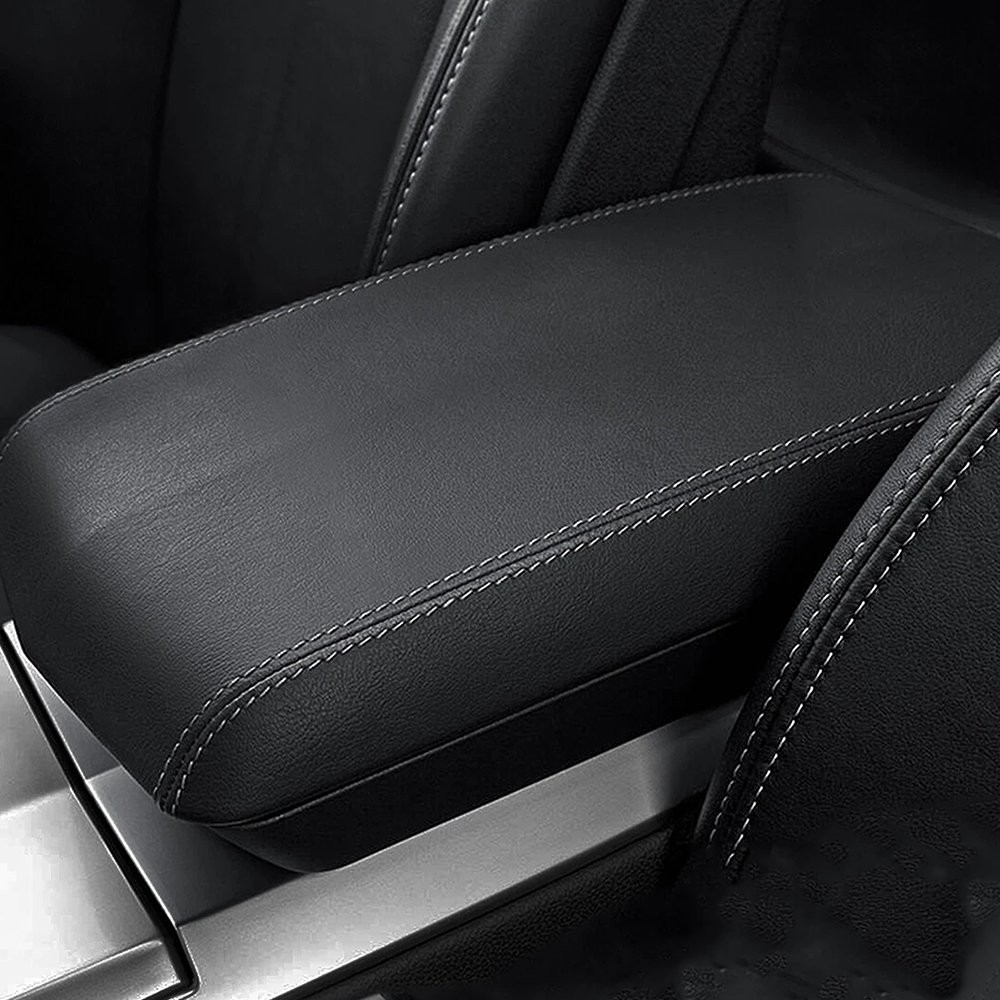 Black Center Console Lid Armrest Leather Cover Trim For Cadillac CTS 2008-2014