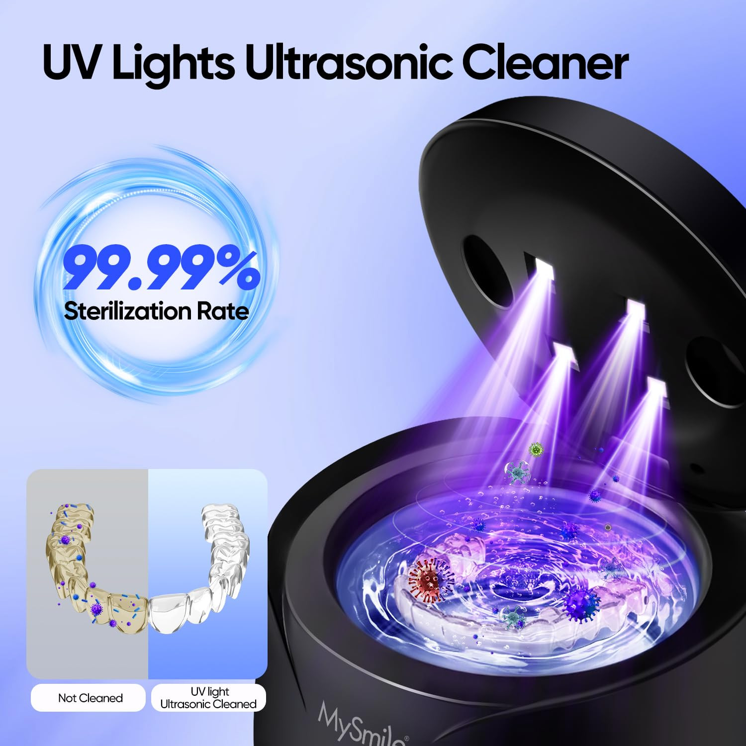 UV Ultrasonic Retainer Cleaner Machine Dental Guard Cleaser Pod for Invisalign