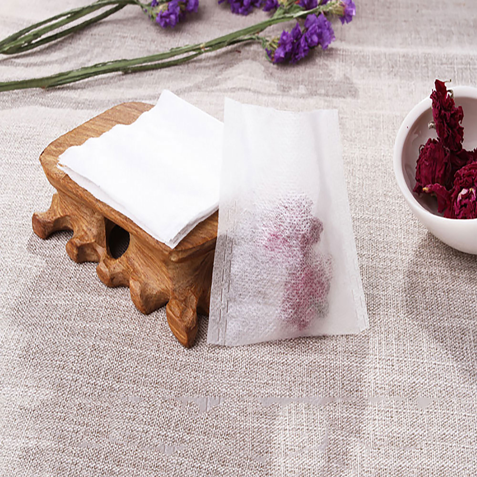 100/500/1000 Heat Seal Open Top Non-Woven Empty Filter Bags for Tea/Dried Fruits