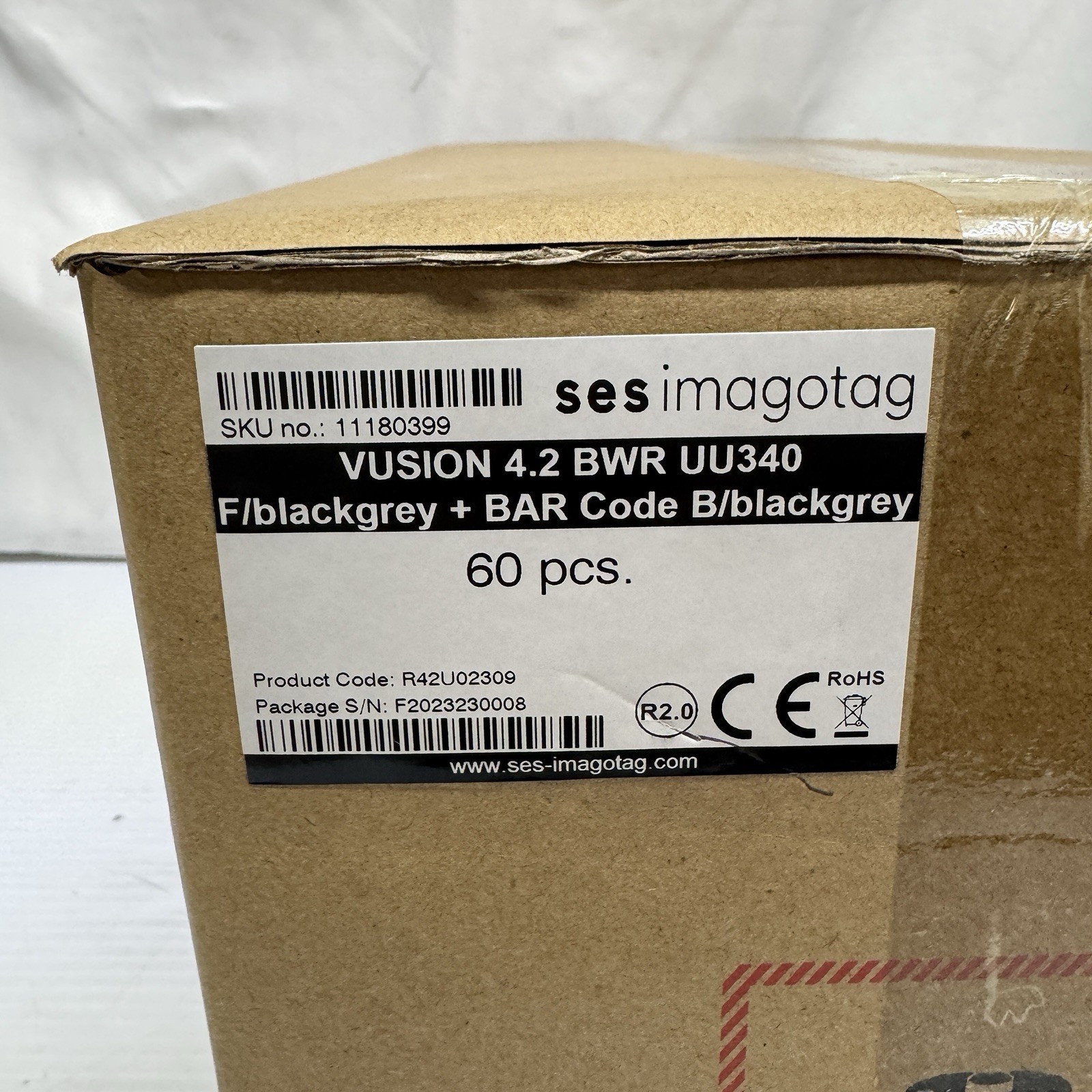 BOX OF 60 SES Imagotag Vusion 4.2 BWR + BAR Code Electronic Shelf Label